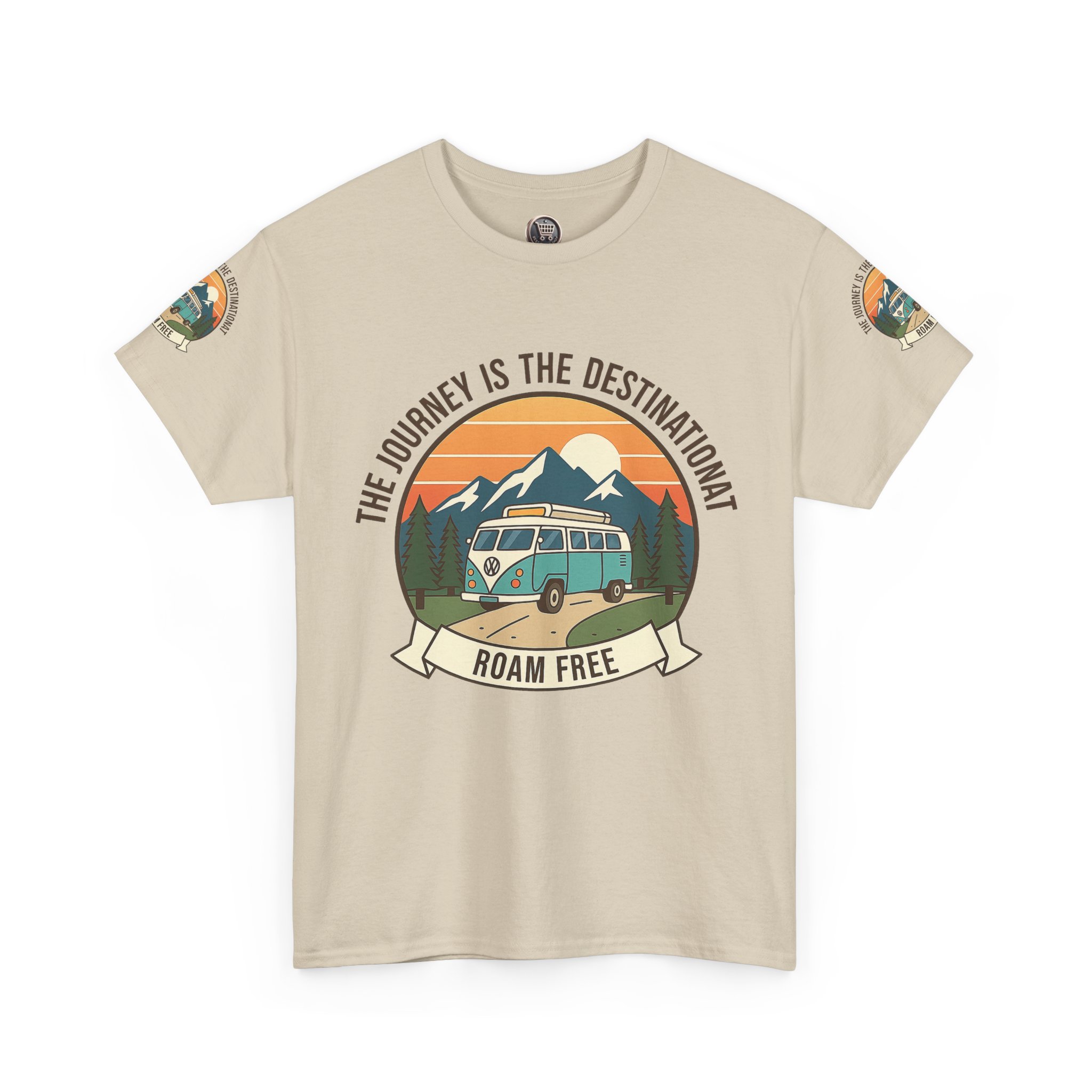 Unisex Heavy Cotton Tee — "The Journey Is The Destination" Roam Free Travel Shirt