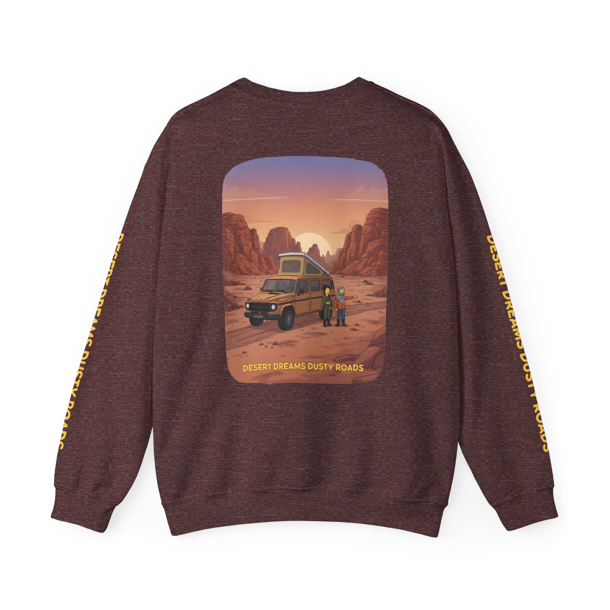 Unisex Heavy Blend™ Crewneck Sweatshirt — "Desert Dreams Dusty Roads" Design Sitcom-Line