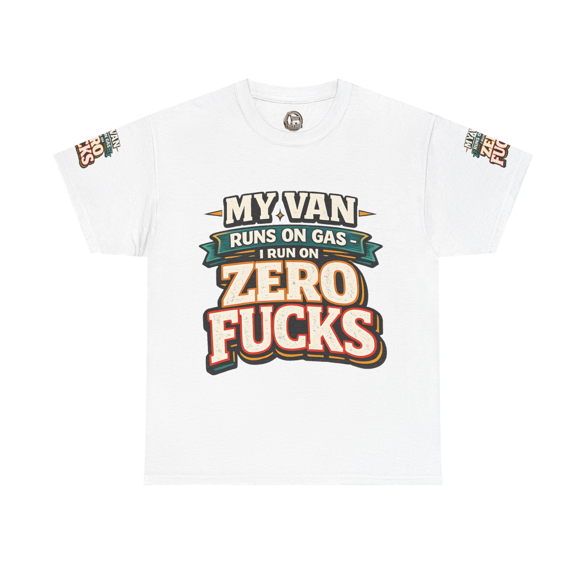Unisex Heavy Cotton Tee — "My Van Runs On Gas" Design F**K-Line