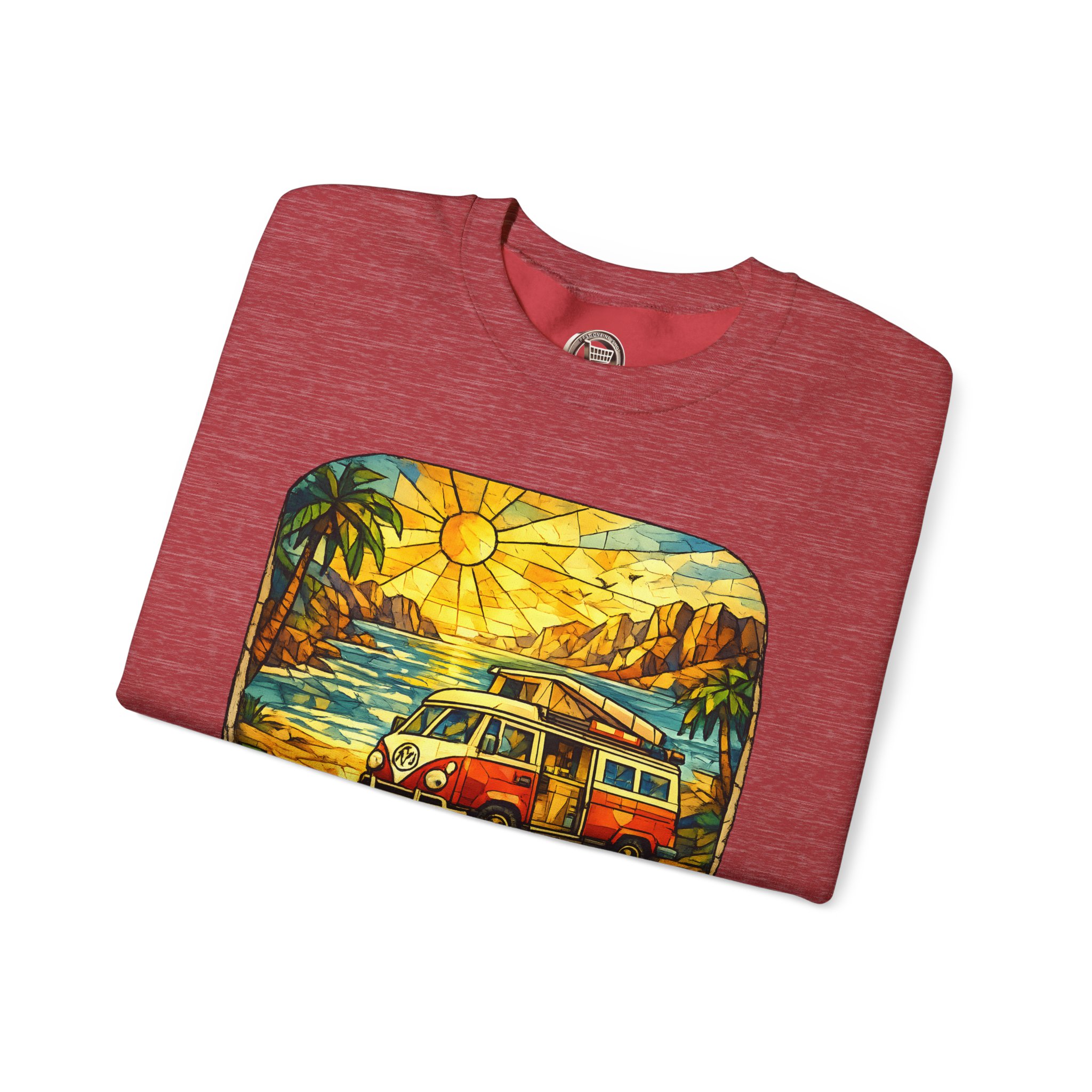 Unisex Heavy Blend™ Crewneck Sweatshirt — "Find Your Adventure" Design Cubic-Line