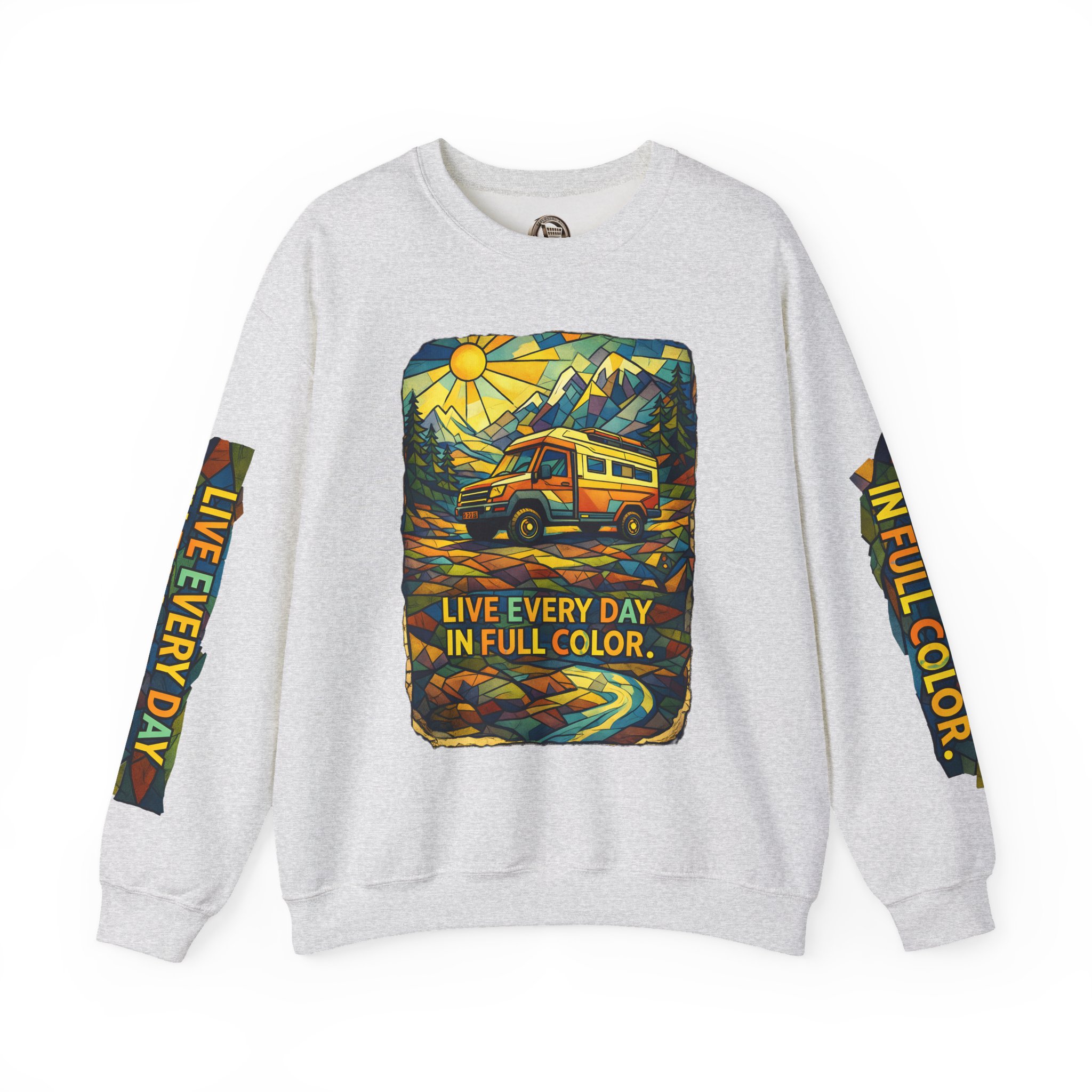 16386576009723799972_2048-1.jpeg Unisex Heavy Blend™ Crewneck Sweatshirt — "Live Every Day InFull Color" Design Cubic-Line