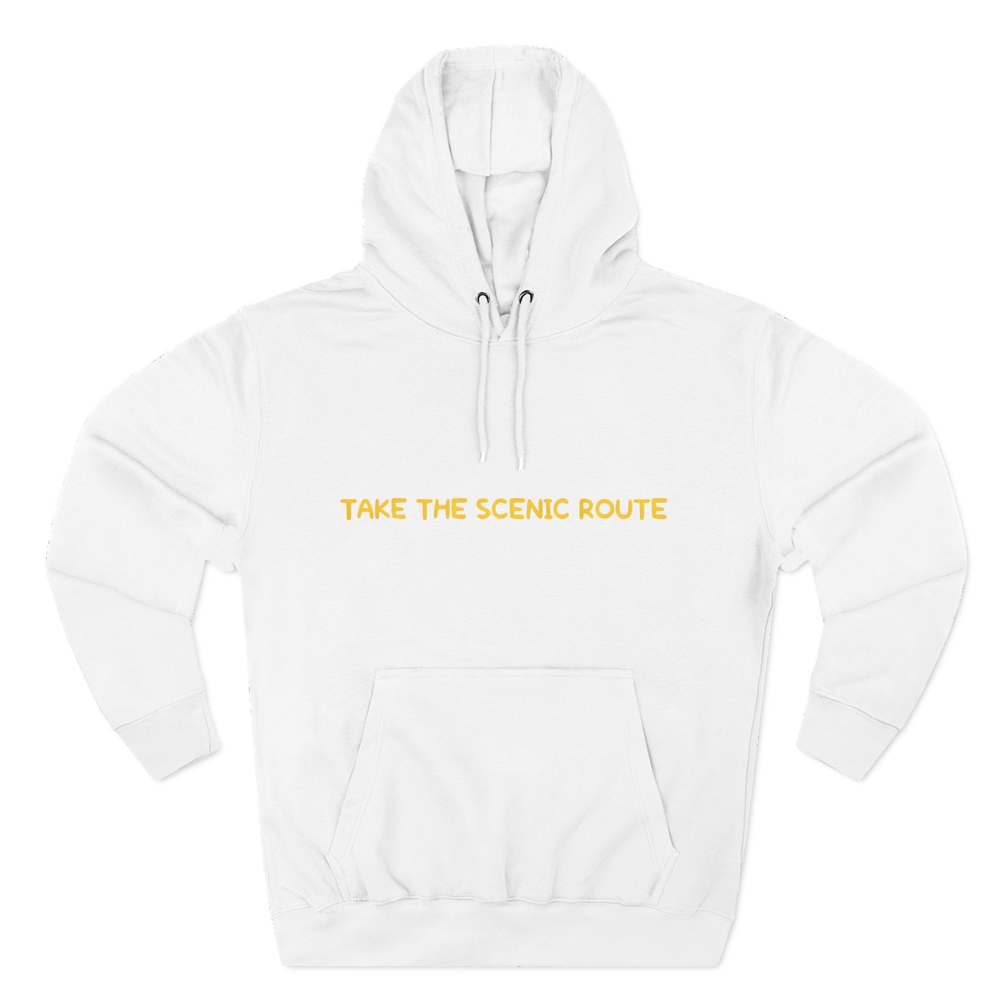 Three-Panel Fleece Hoodie - "Take The Scenic Route" Design Sitcom-Line