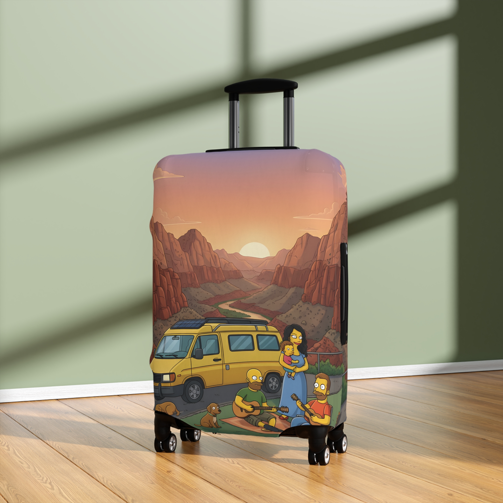 Luggage Cover — Adventure Camper Sketch Travel Suitcase(Design Sitcom-Line)