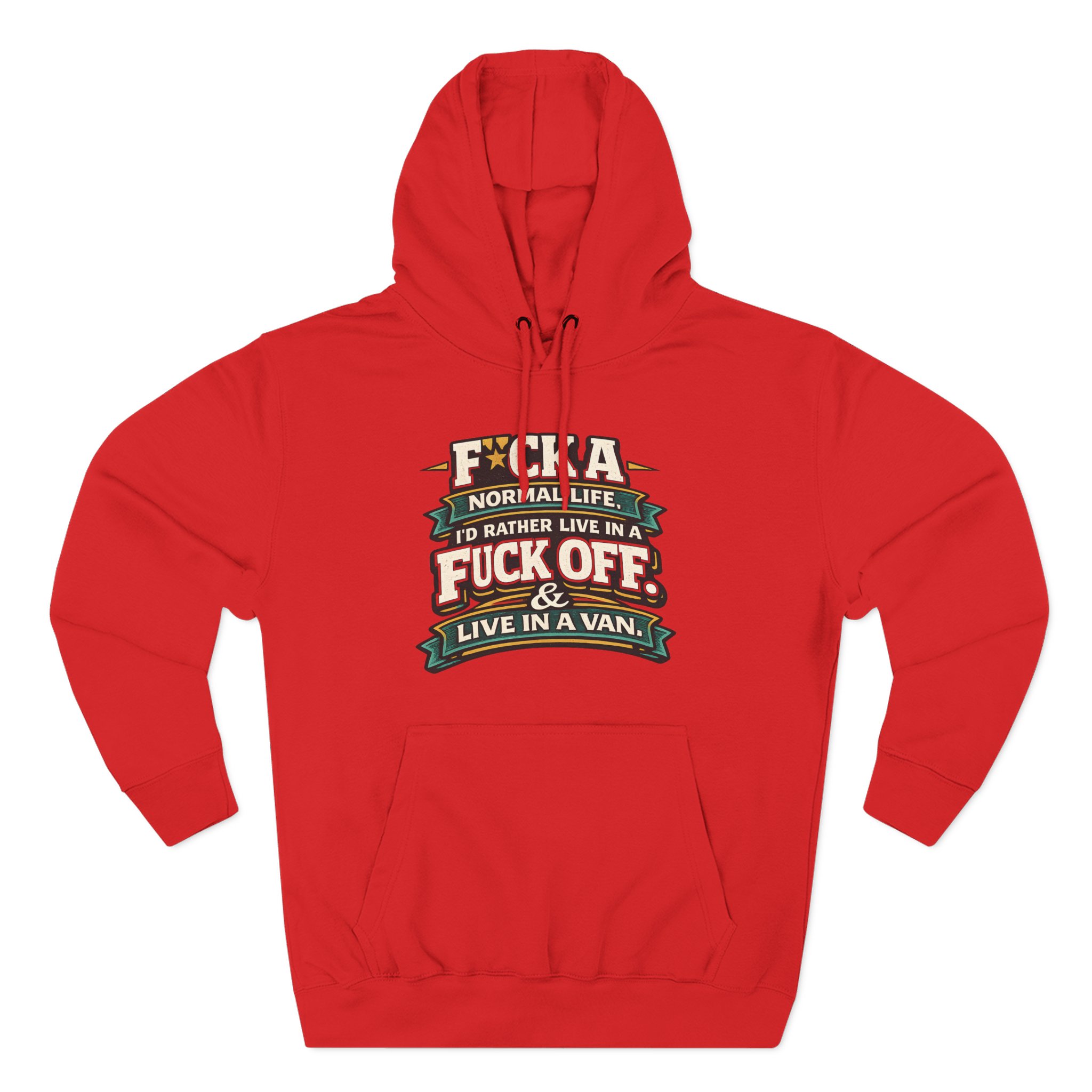 16415488624417866716_2048.jpeg Three-Panel Fleece Hoodie - "Fuck A Normal Life" Design F**K-Line