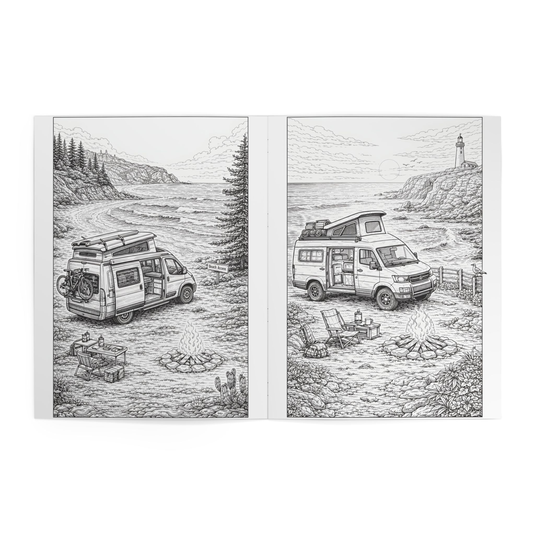 Vanlife Coloring Book — Relaxing Campervan & Nature Designs for Adults & Teens