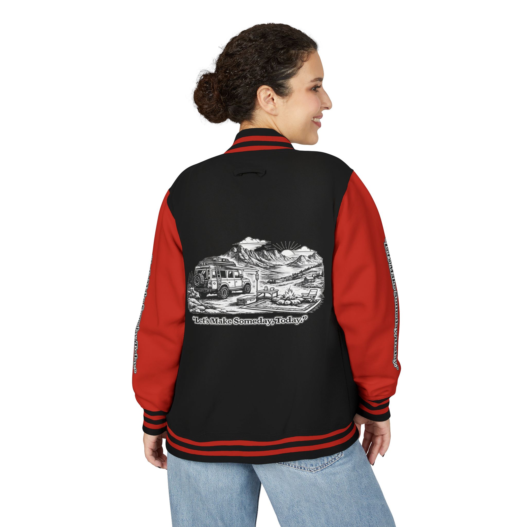 16424351560776449655_2048-1.jpeg Unisex Heavyweight Letterman Jacket — "Lets make Someday, Today?" Travel Varsity Coat