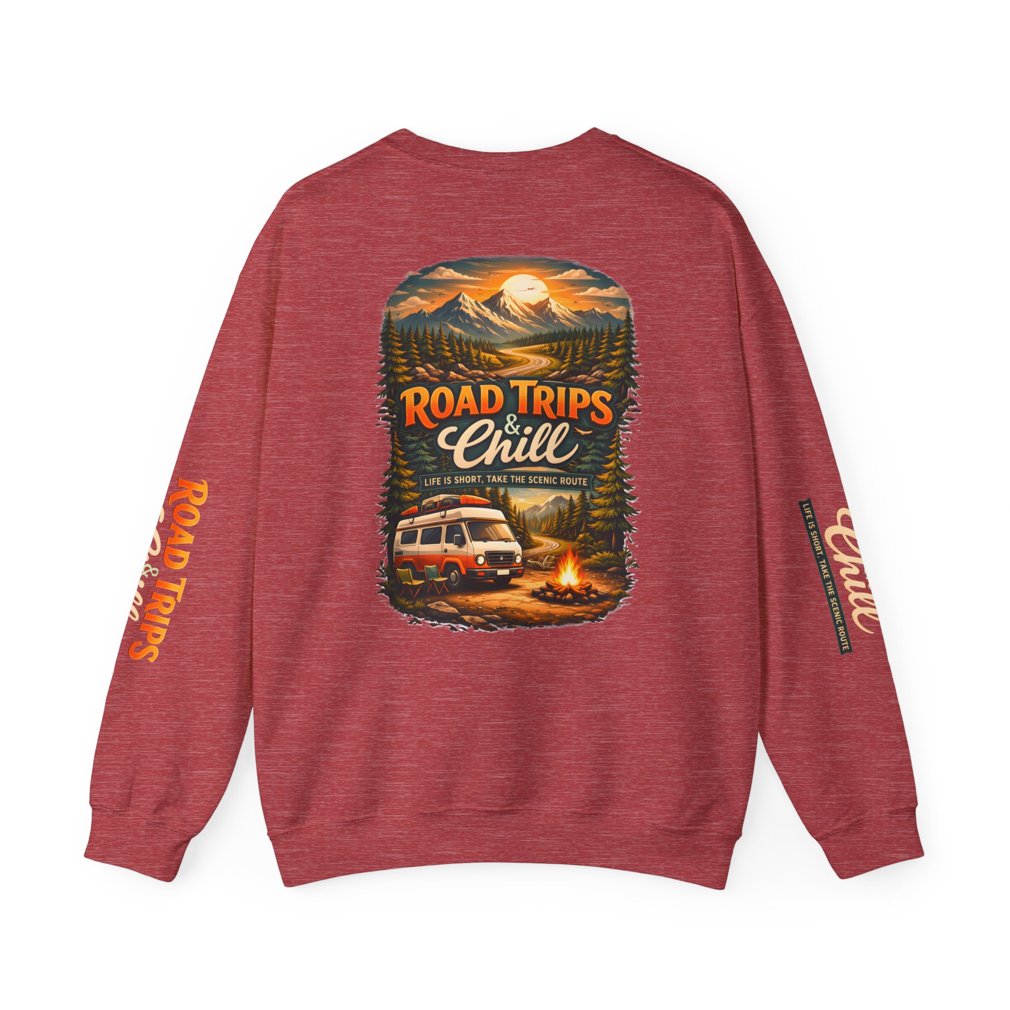 1642465709549669902_2048.jpeg Unisex Heavy Blend™ Crewneck Sweatshirt — "Road Trips & Chill" Design Scenic-Line