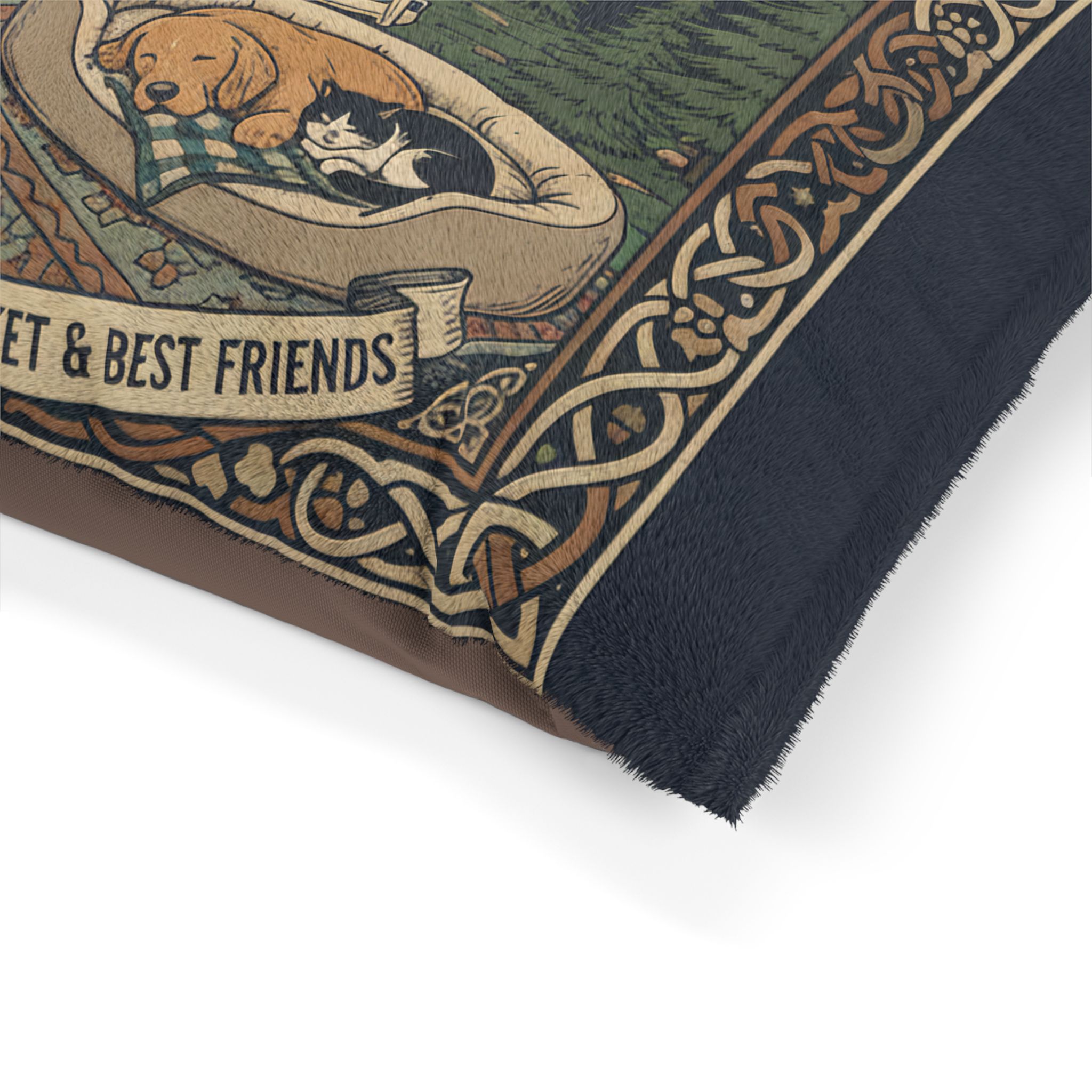 Pet Bed — "Life Is Ruff" Vintage Van Dog & Cat Travel Pillow