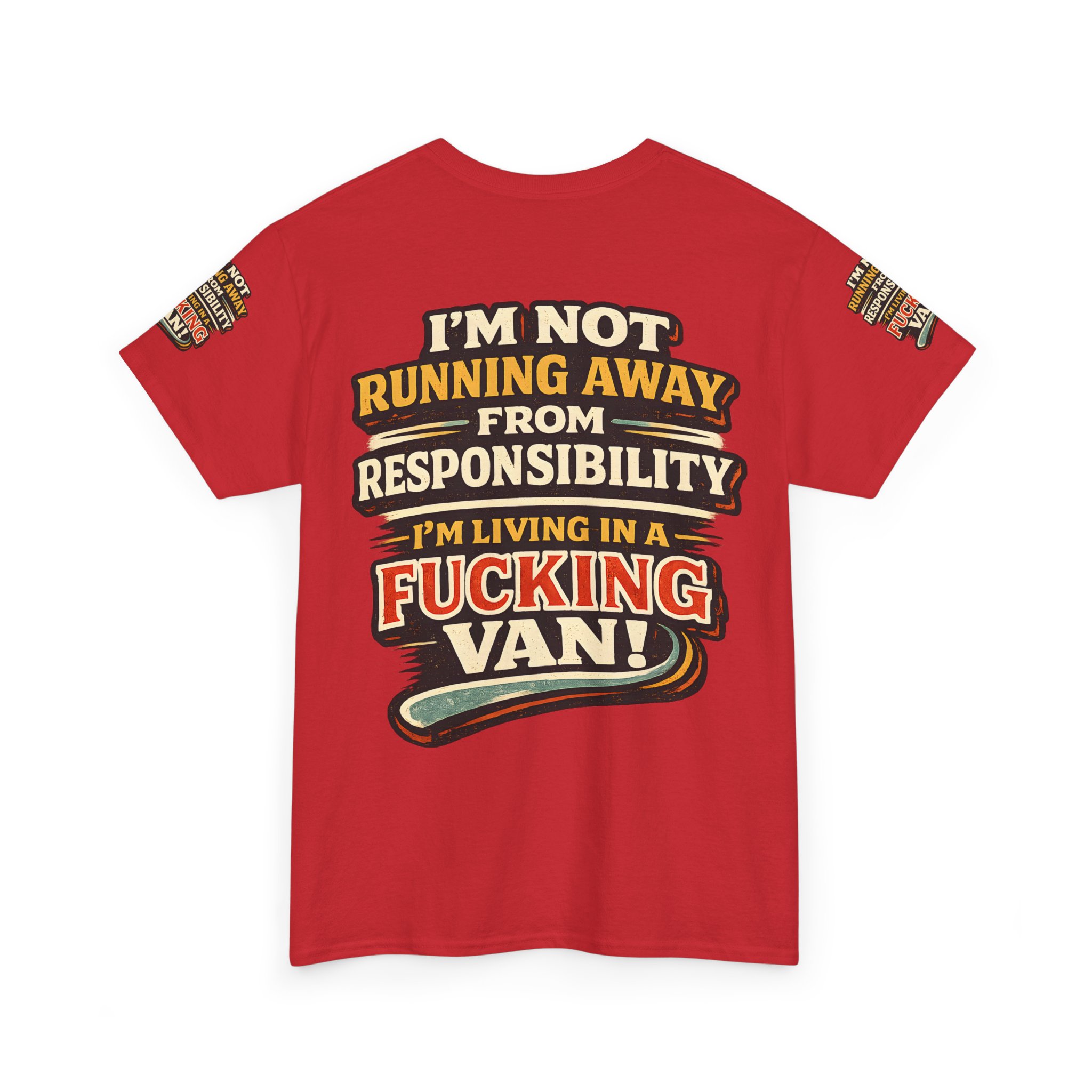 Unisex Heavy Cotton Tee — "I`m Not running Away" Design F**K-Line