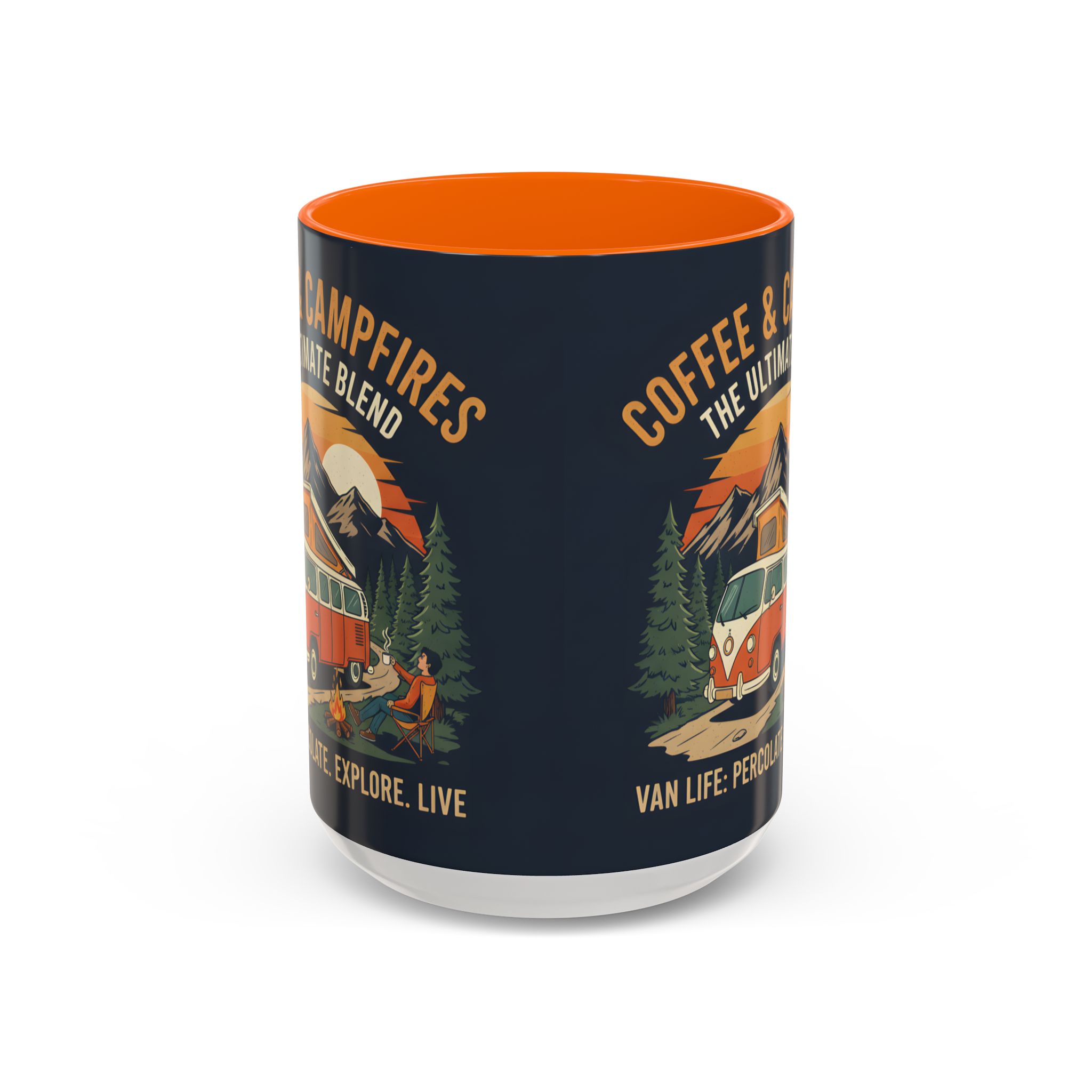 Accent Coffee Mug (11, 15oz) — "Coffee and campfires"