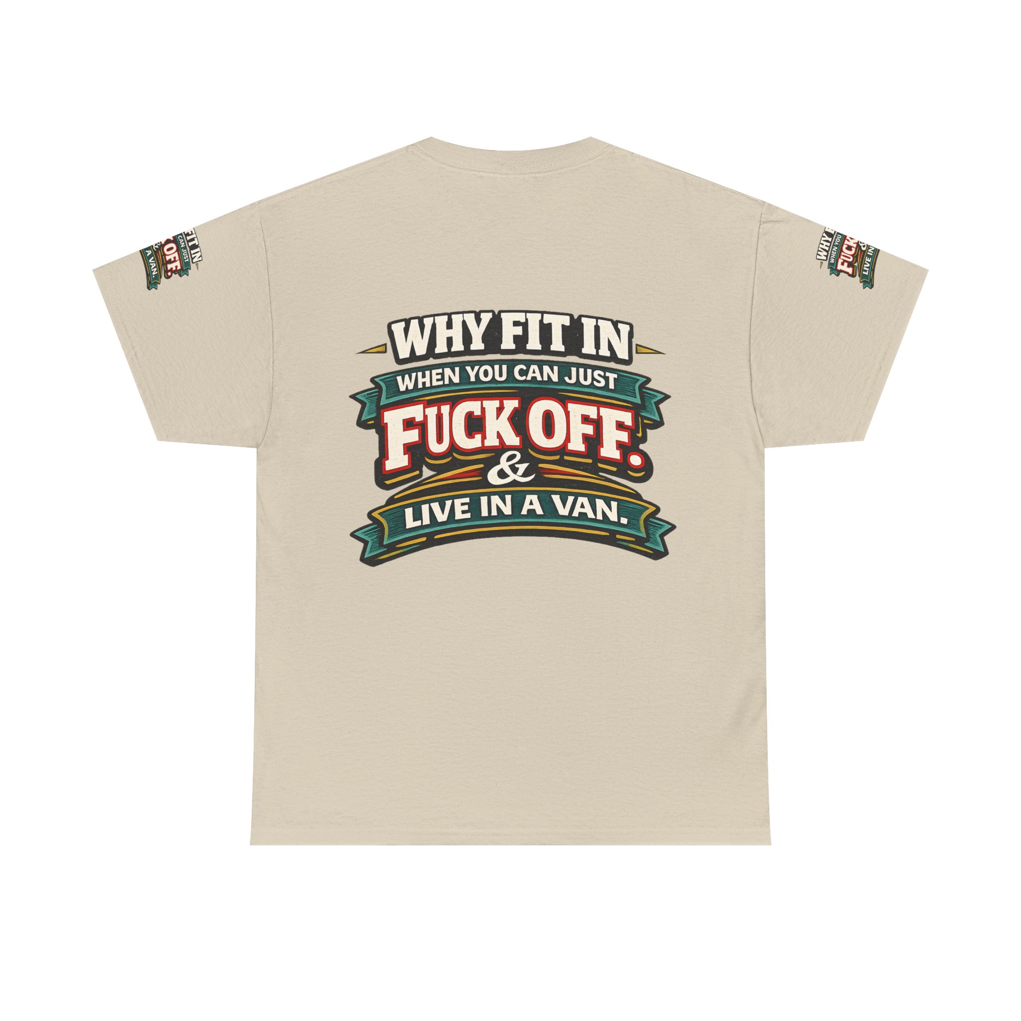 Unisex Heavy Cotton Tee — "Why Fit In" Design F**K-Line