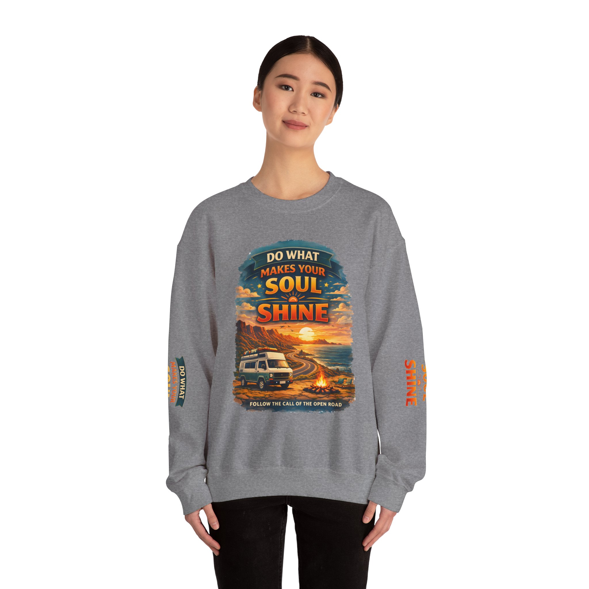 Unisex Heavy Blend™ Crewneck Sweatshirt — "Do What Makes Your Soul Shine" Design Scenic-Line