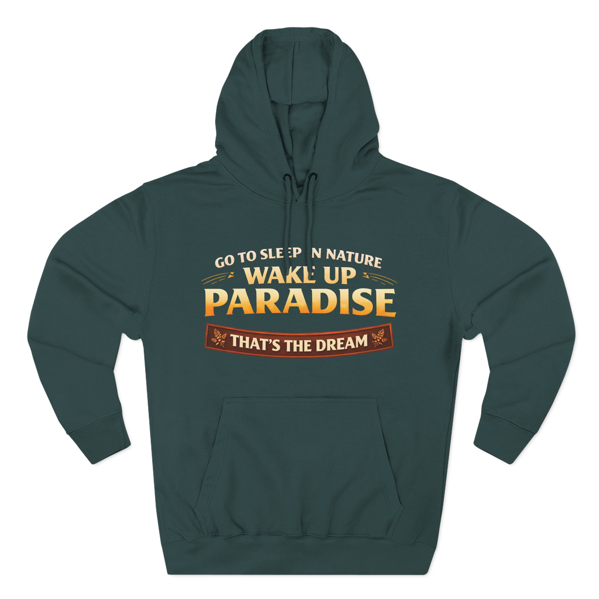 Three-Panel Fleece Hoodie - "Go To Sleep In Nature " Design Scenic-Line