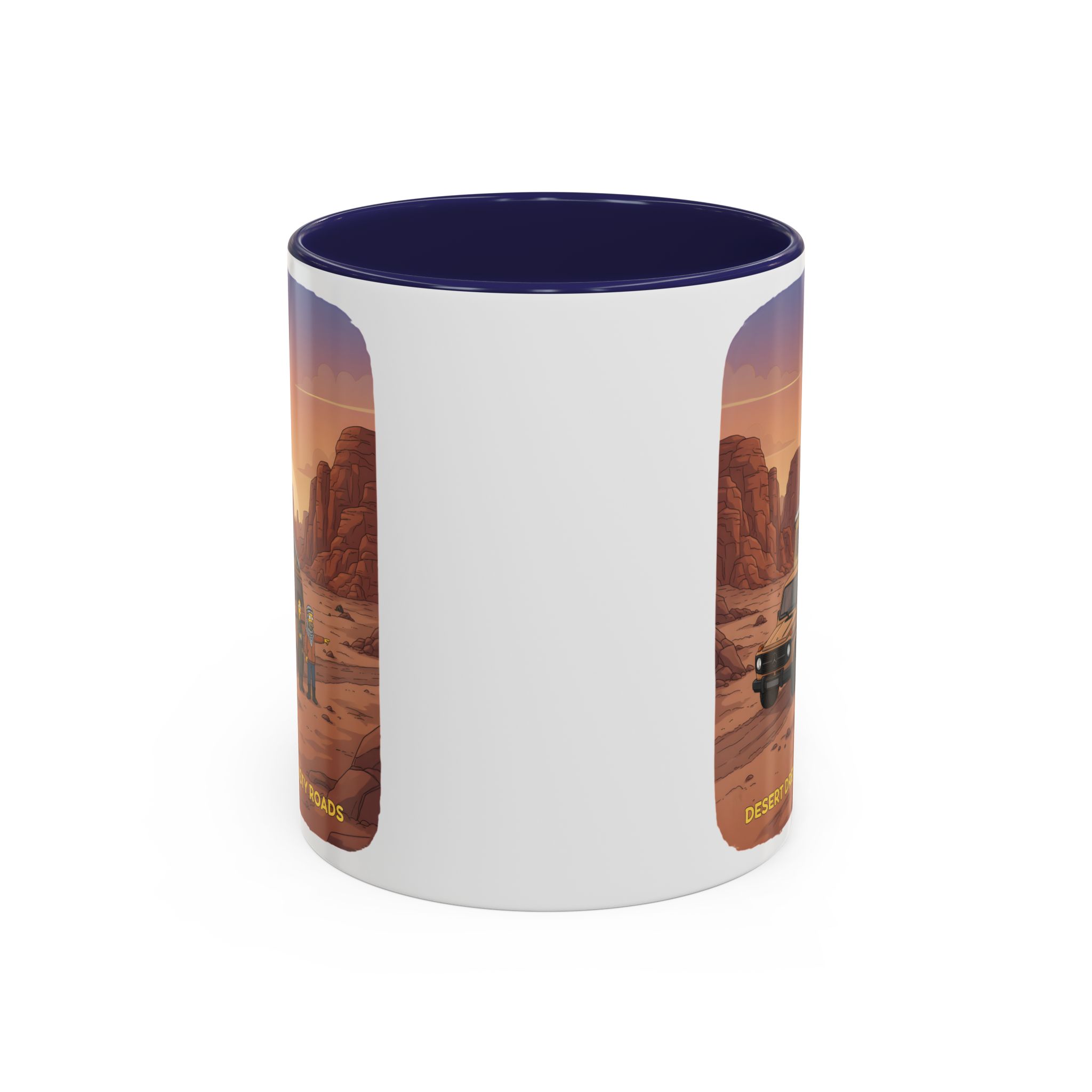 Accent Coffee Mug (11, 15oz) — "Desert Dreams Dusty Roads" Design Sitcom-Line