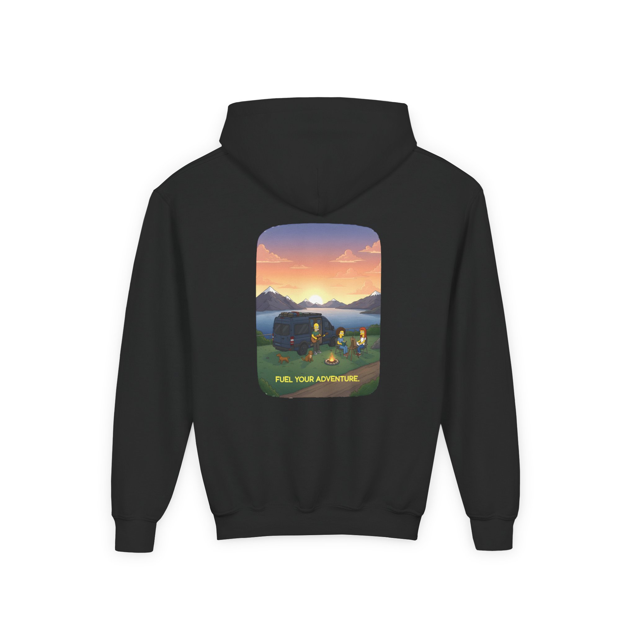 Youth Hoodie(Gildan) – "Fuel Your Adventure" (Design Sitcom-Line)