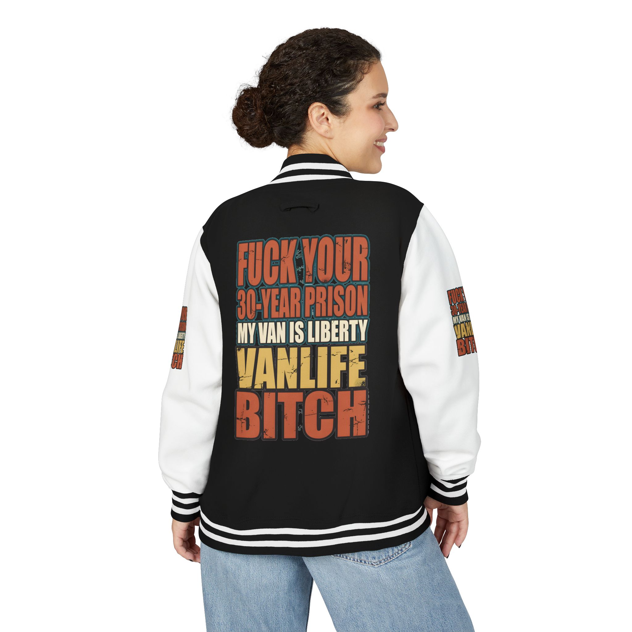 Unisex Heavyweight Letterman Jacket — "Fuck Your 30 Year" Design F**K-Line