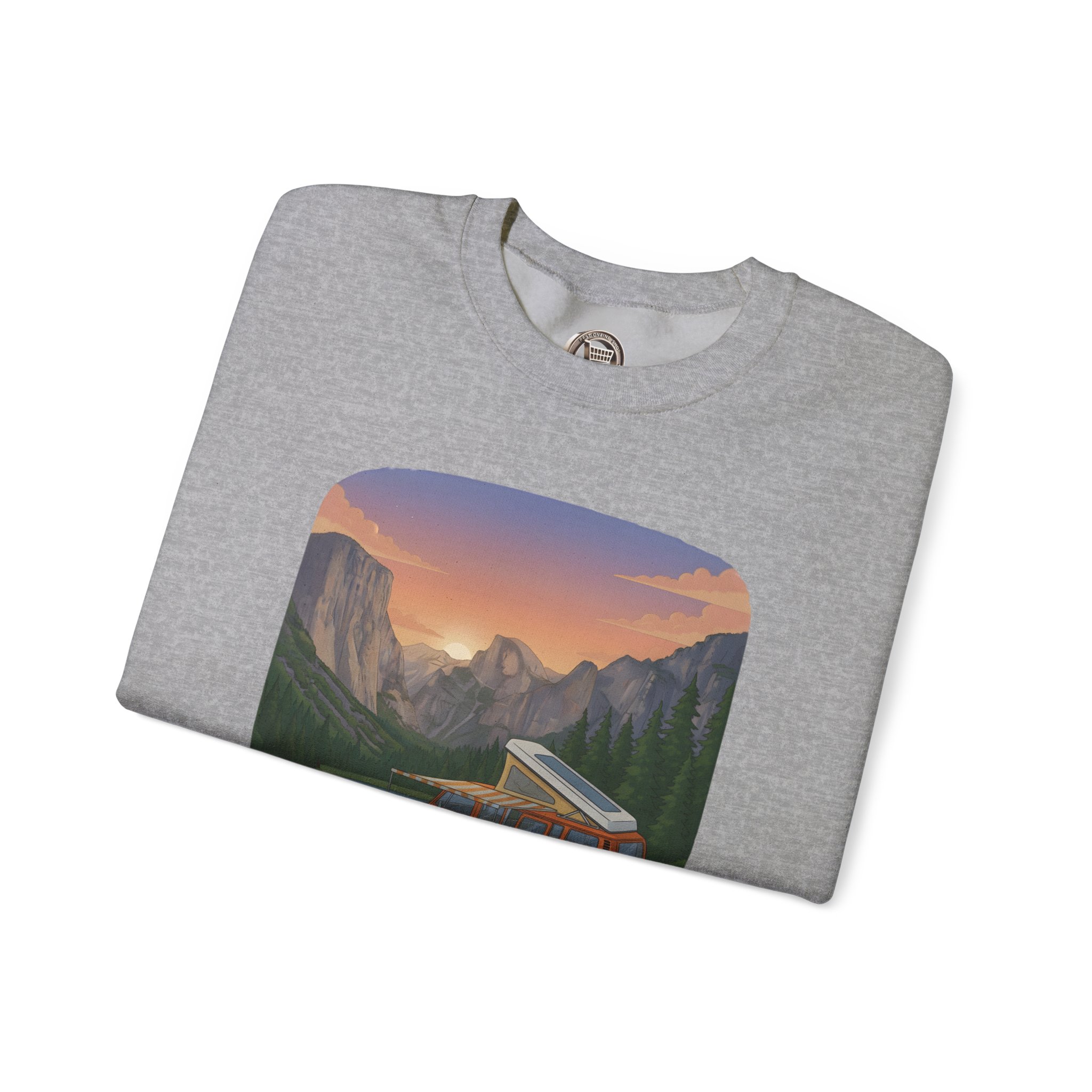 Unisex Heavy Blend™ Crewneck Sweatshirt — "Adventure Awaits-Go Find It"" Design Sitcom-Line