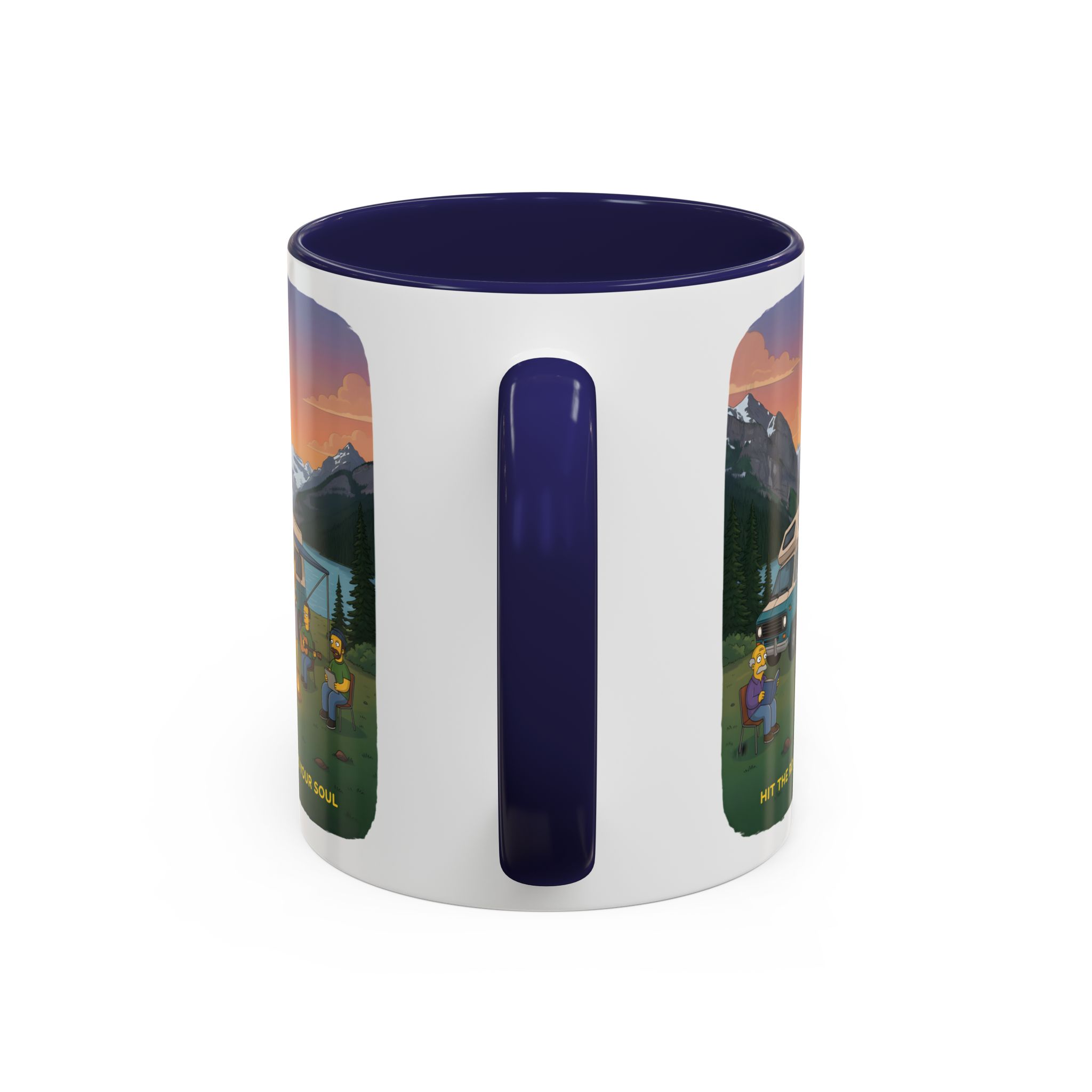Accent Coffee Mug (11, 15oz) — "Hit The Road-Find Your Soul" Design Sitcom-Line