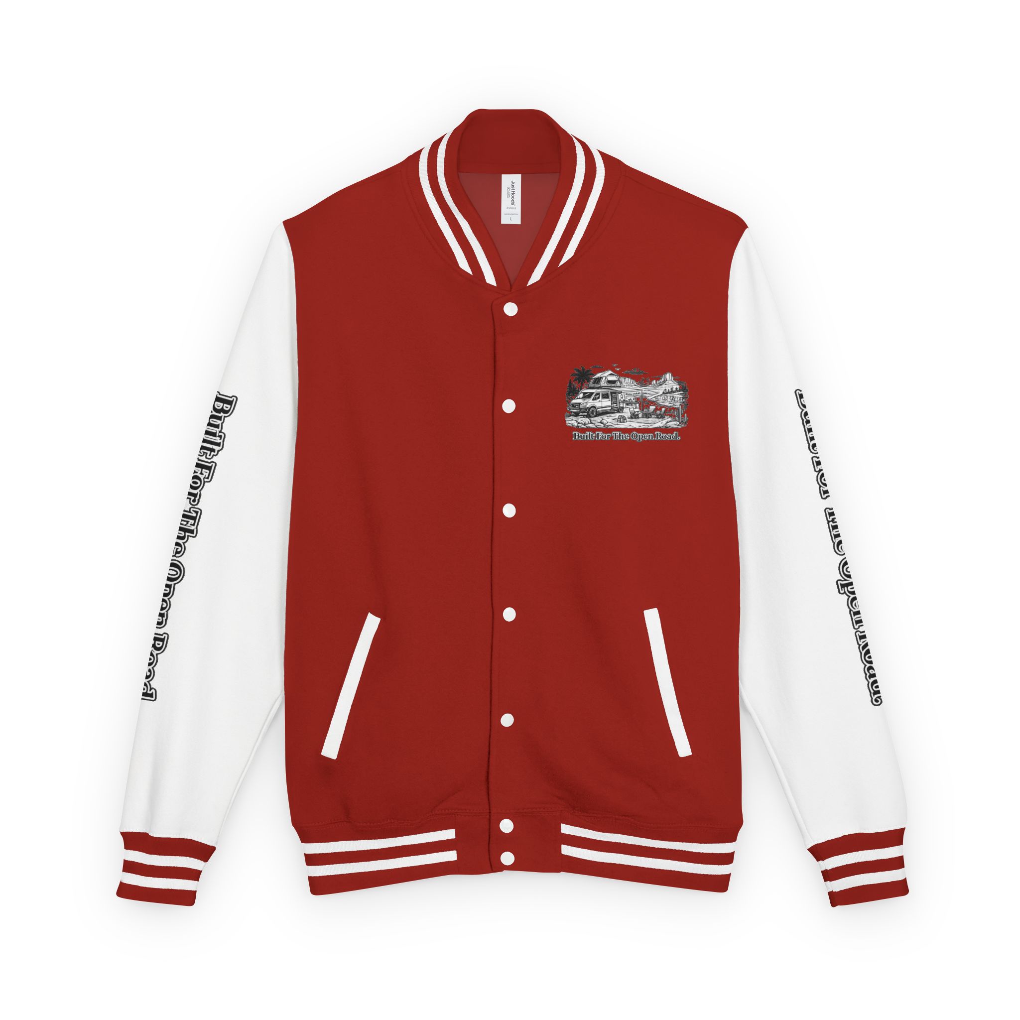 Unisex Heavyweight Letterman Jacket — "Built For The Open Road" Travel Varsity Coat