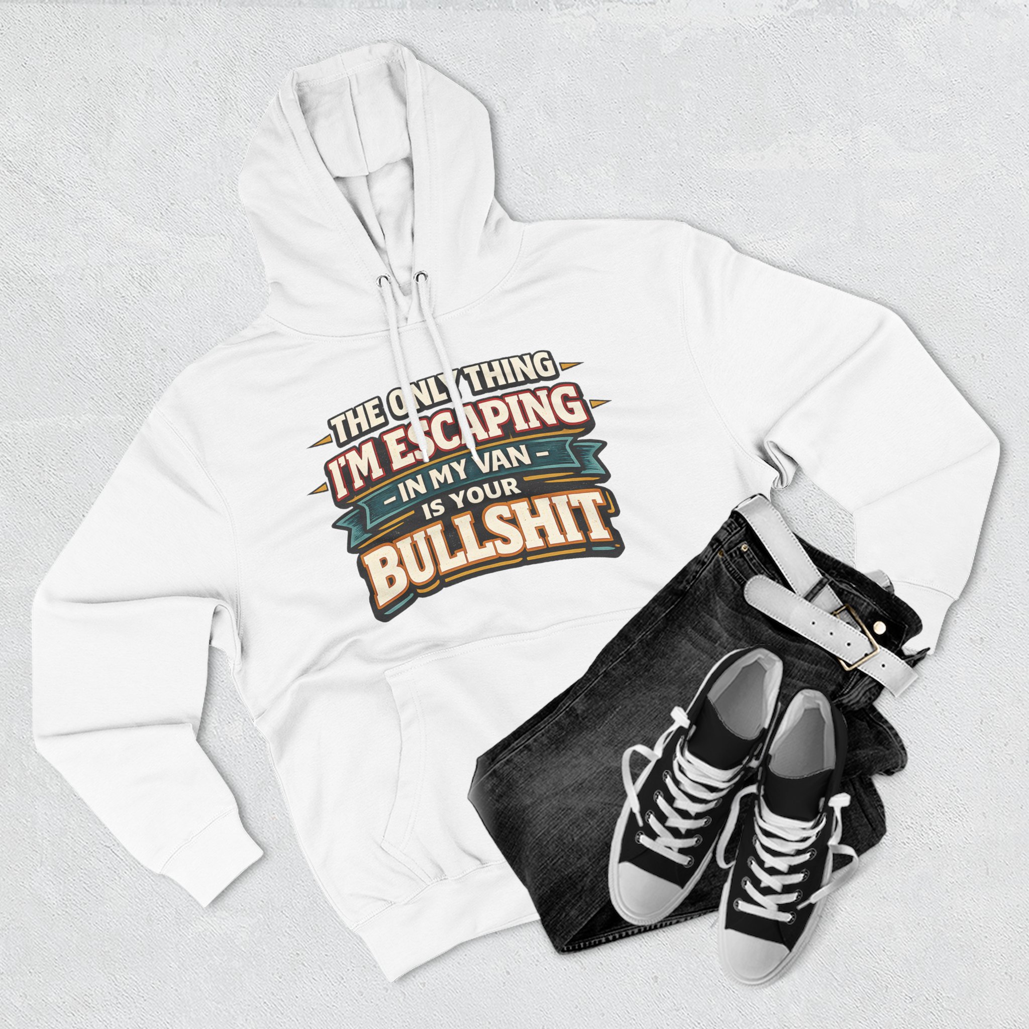 16466873874240147103_2048.jpeg Three-Panel Fleece Hoodie - "The Only Thing I´m Escaping" Design F**K-Line