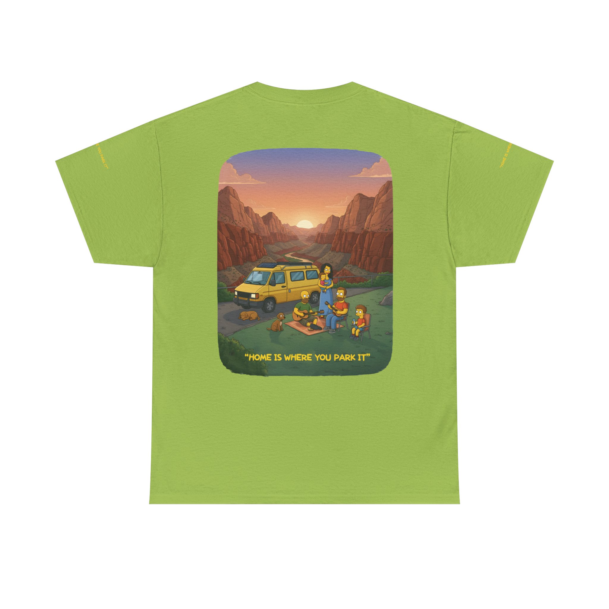 Unisex Heavy Cotton Tee — "Home Is Where You Park It" Design Sitcom-Line
