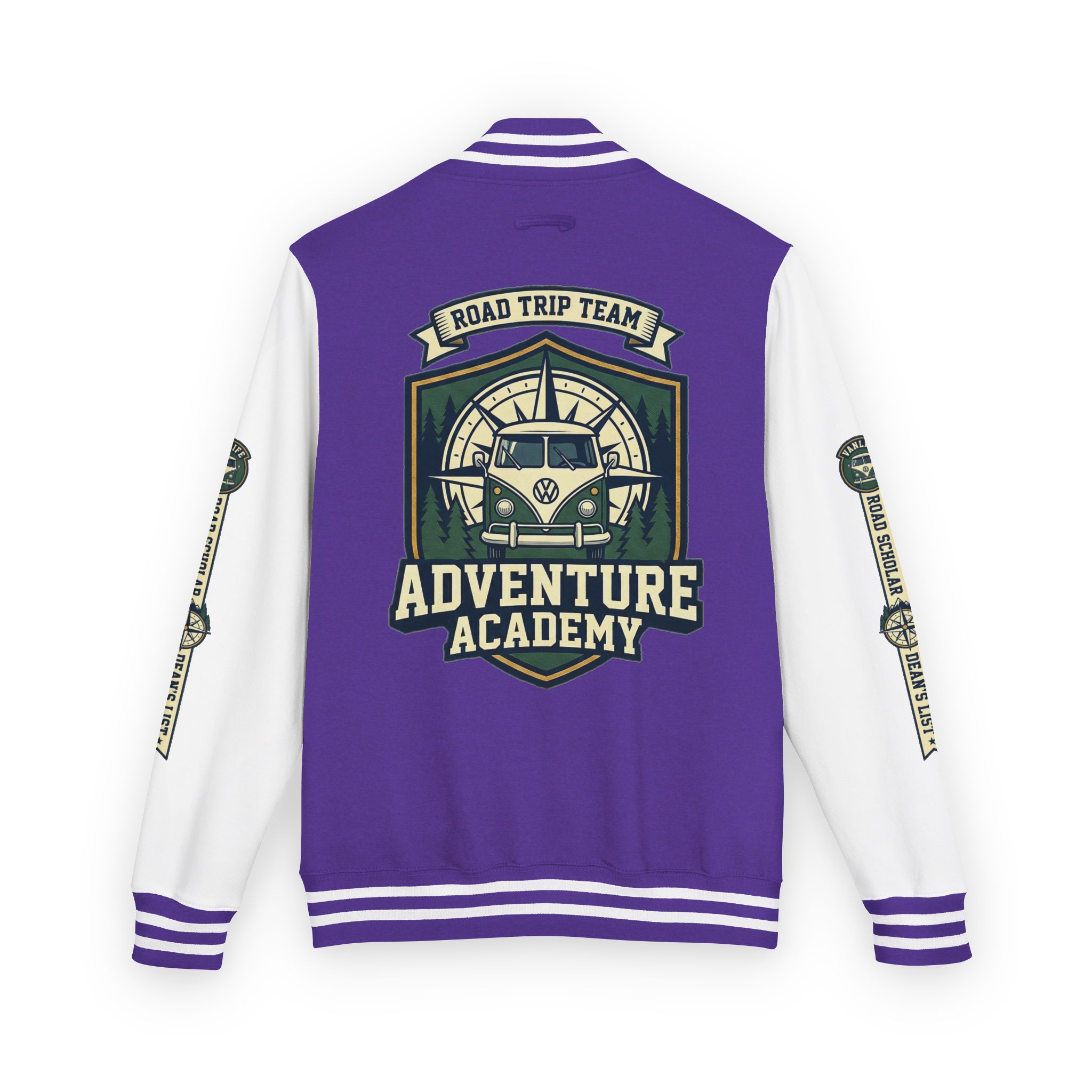 Unisex Heavyweight Letterman Jacket (Awdis) —"Adventure Academy" Road Trip Team Varsity Jacket