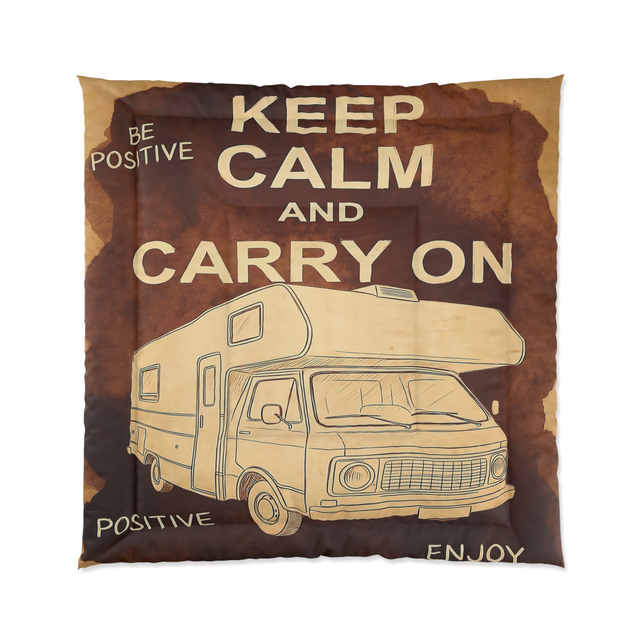 Comforter - "Keep Calm and Carry On" RV Travel Throw Blanket