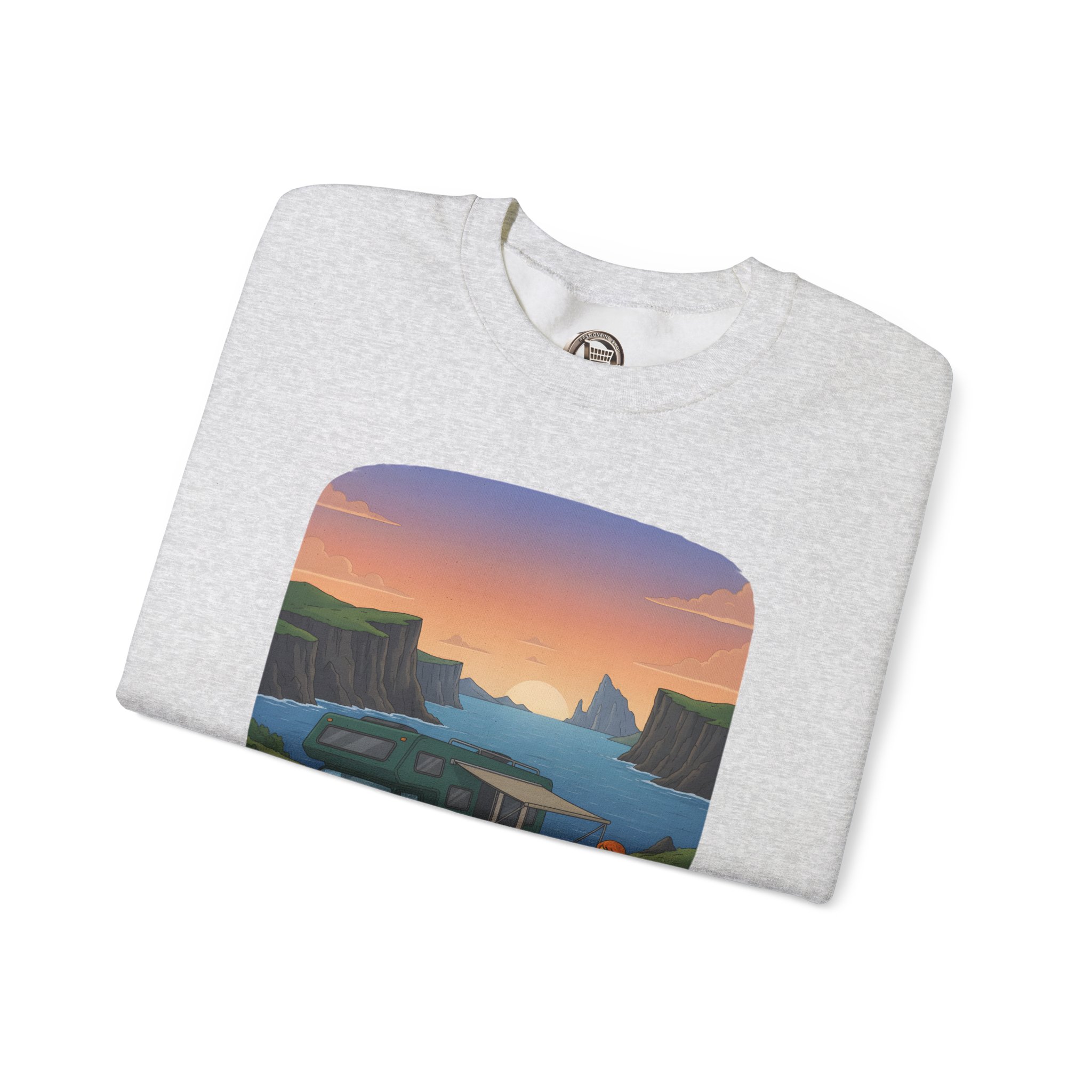 Unisex Heavy Blend™ Crewneck Sweatshirt — "Adventure Awaits-Go Find It"" Design Sitcom-Line