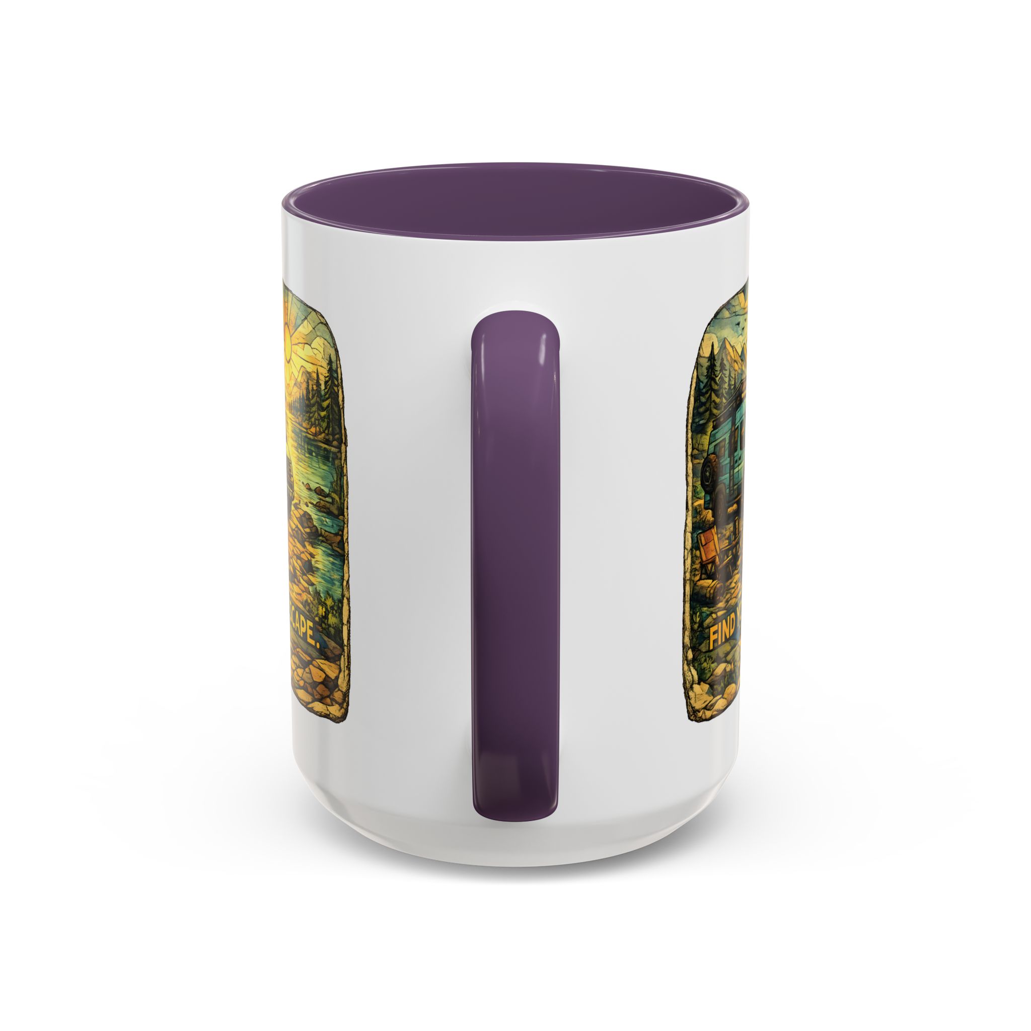 16495185075895094200_2048.jpeg Accent Coffee Mug (11, 15oz) — "Find Your Escape" Design Cubic-Line