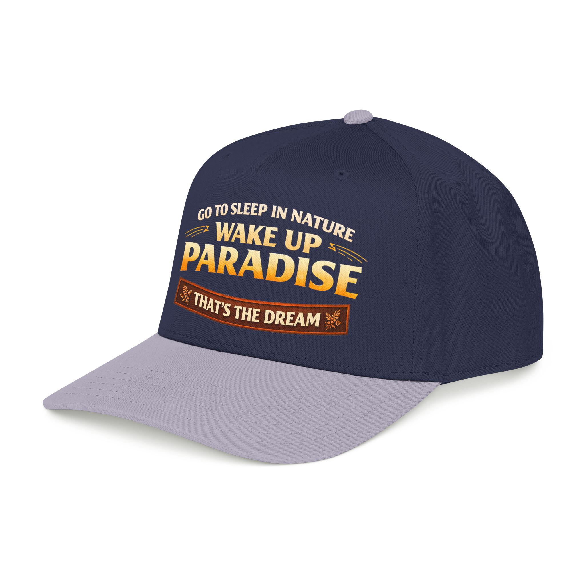 Baseball Cap - "Go sleep Nature-Wake Up Paradise" Design Scenic-Line