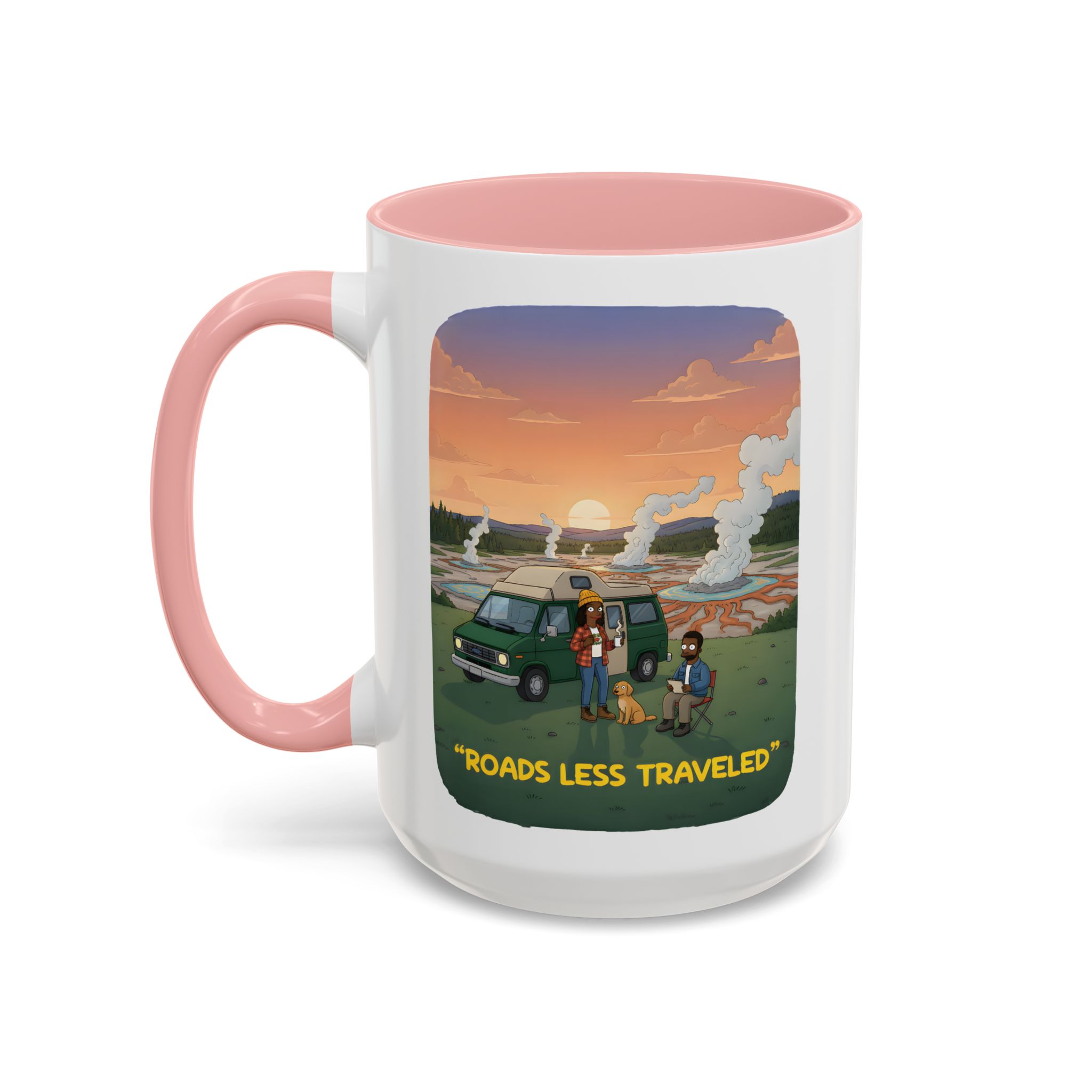 Accent Coffee Mug (11, 15oz) — "Roads Less Traveled" Design Sitcom-Line