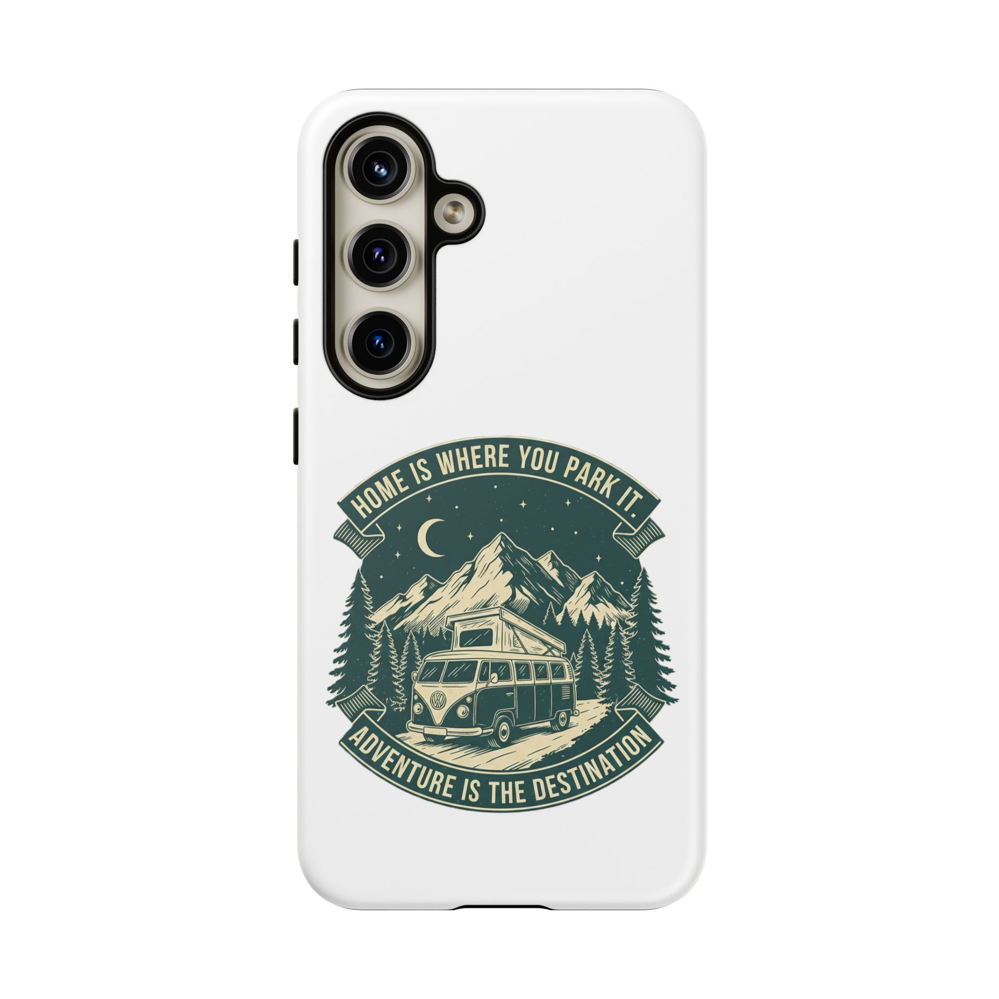 Phone Case — "Home Is Where You Park It-Adventure is the destination" Camper Van Design