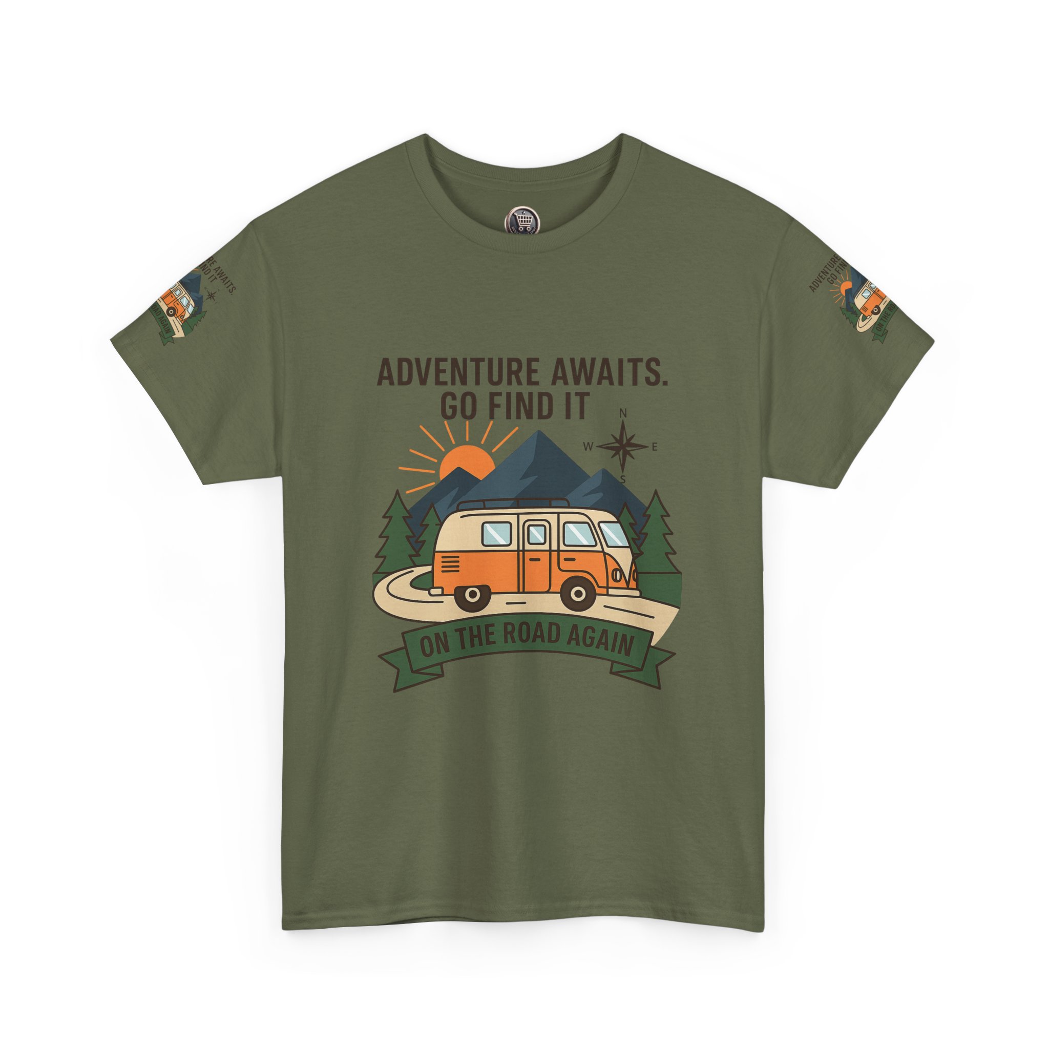 16509263096312513351_2048.jpeg Unisex Heavy Cotton Tee — 'Adventure Awaits. Go Find It' Camper Van T‑Shirt