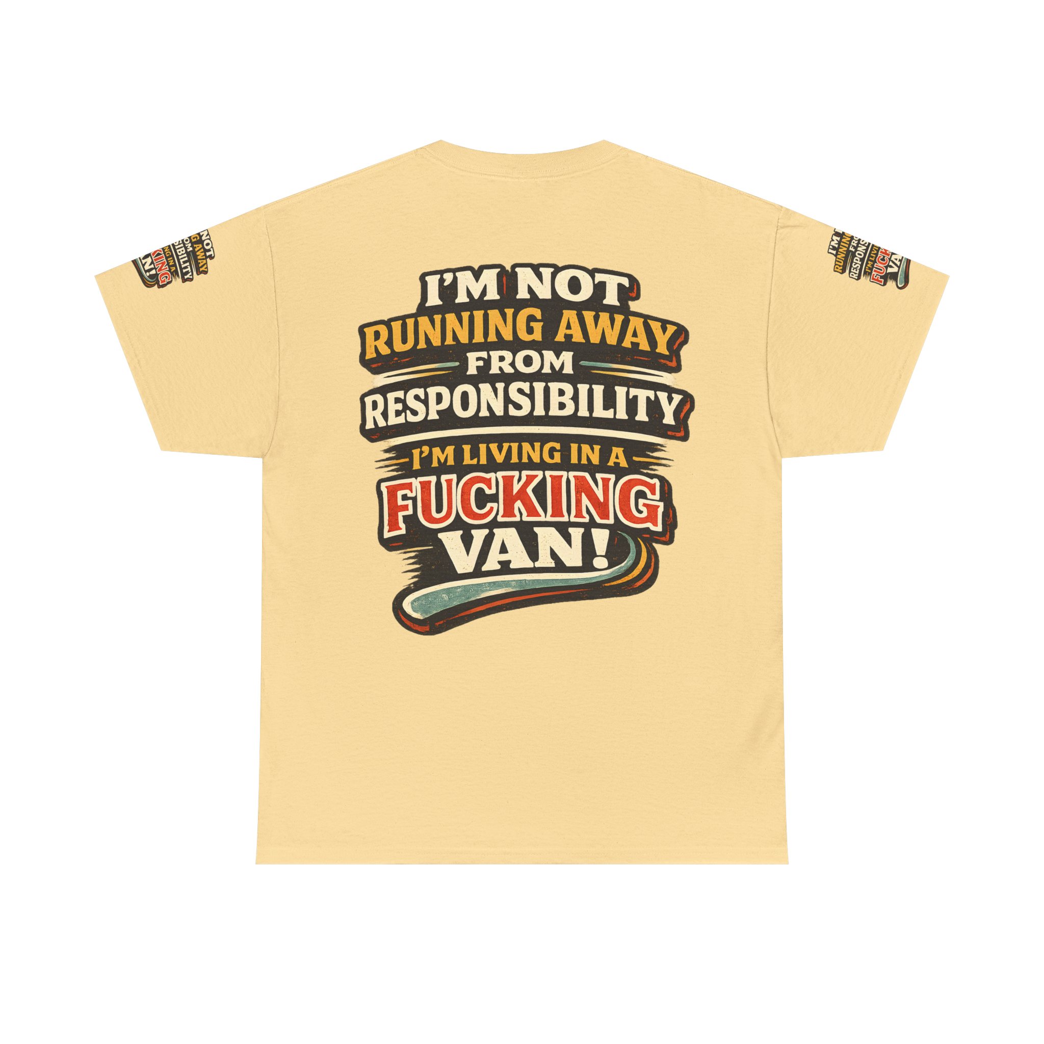 Unisex Heavy Cotton Tee — "I`m Not running Away" Design F**K-Line