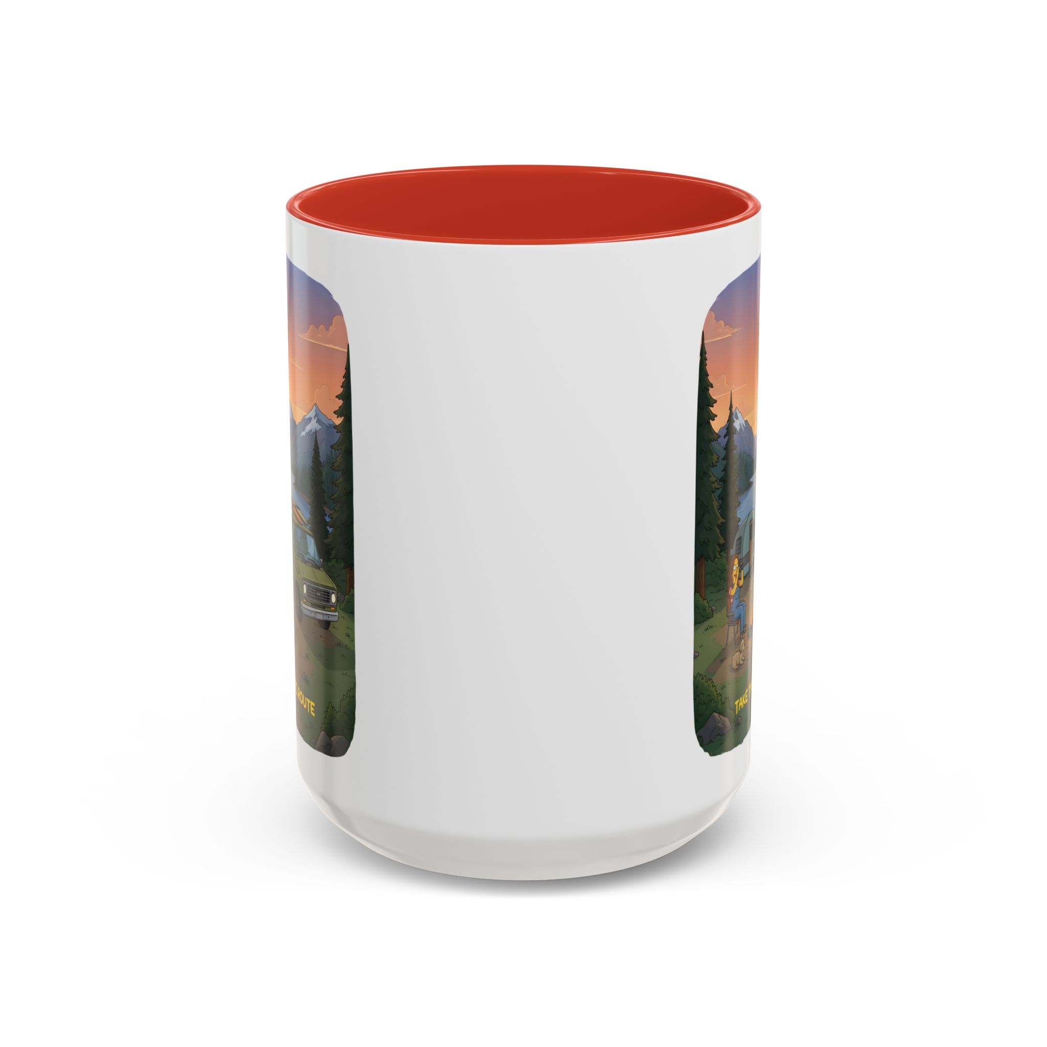 16516088887414648557_2048.jpeg Accent Coffee Mug (11, 15oz) — "Take The Scenic Route" Design Sitcom-Line