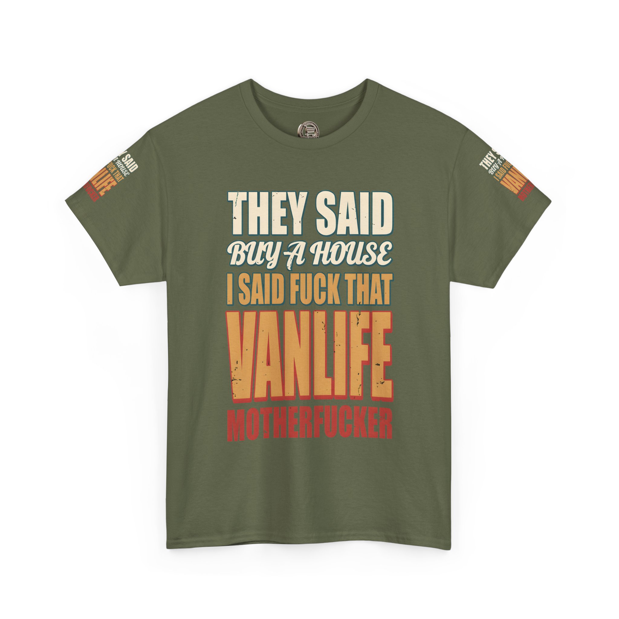 16518564227214797110_2048.jpeg Unisex Heavy Cotton Tee — "They Said Buy A House" Design F**K-Line