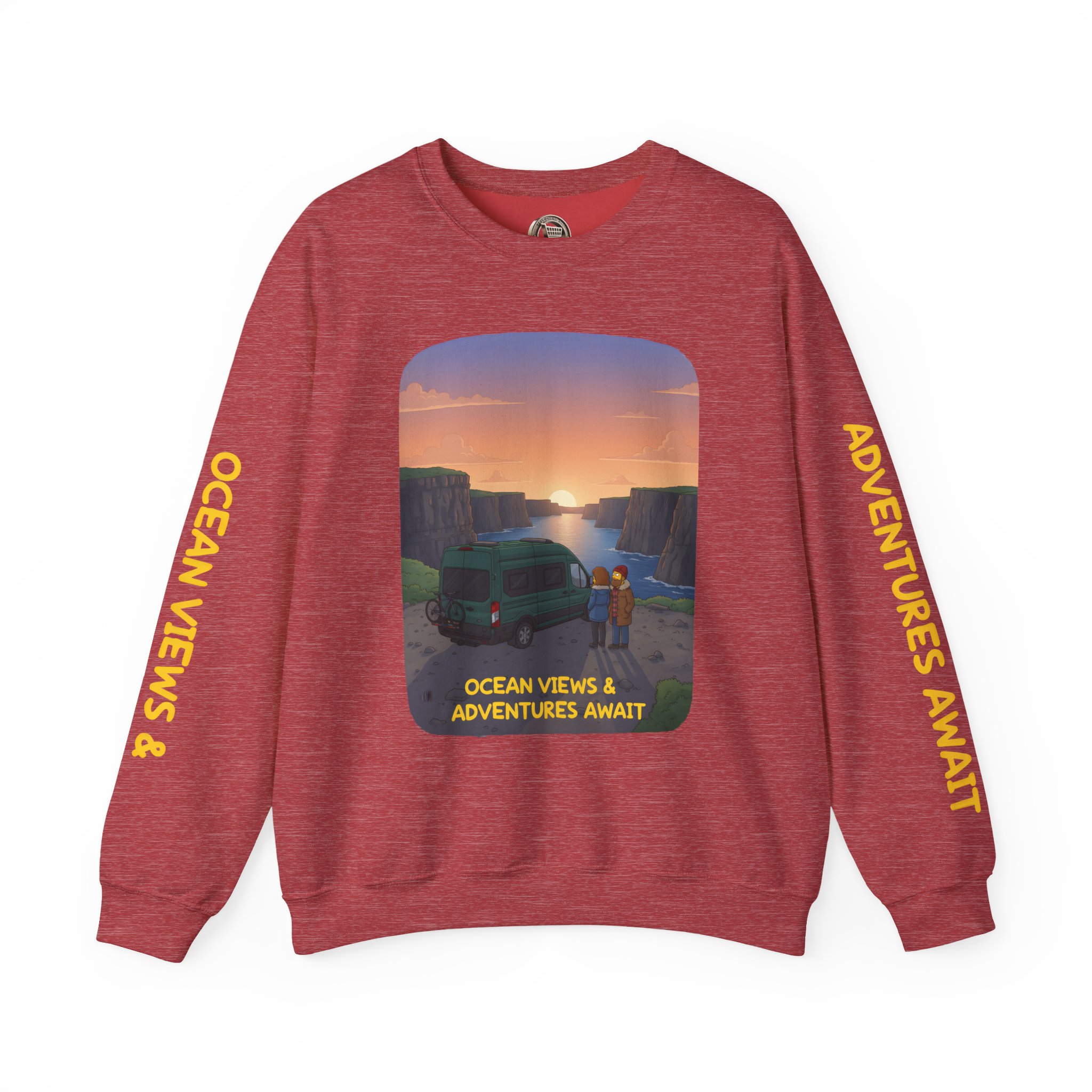 16520464553927510555_2048.jpeg Unisex Heavy Blend™ Crewneck Sweatshirt — "Ocean Views-Adventures Awaits" Design Sitcom-Line
