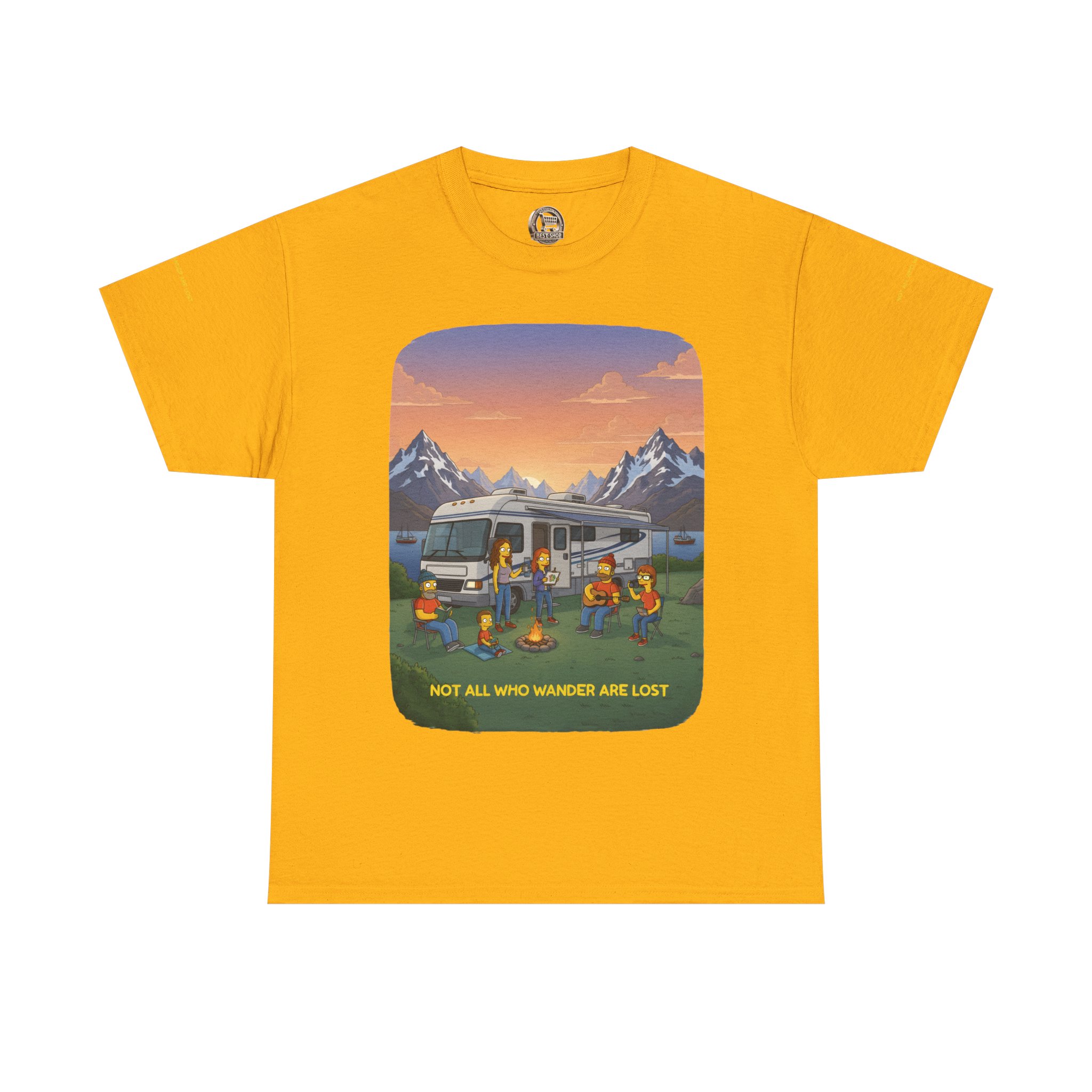 Unisex Heavy Cotton Tee — "Not All Who Wander Are Lost" Design Sitcom-Line