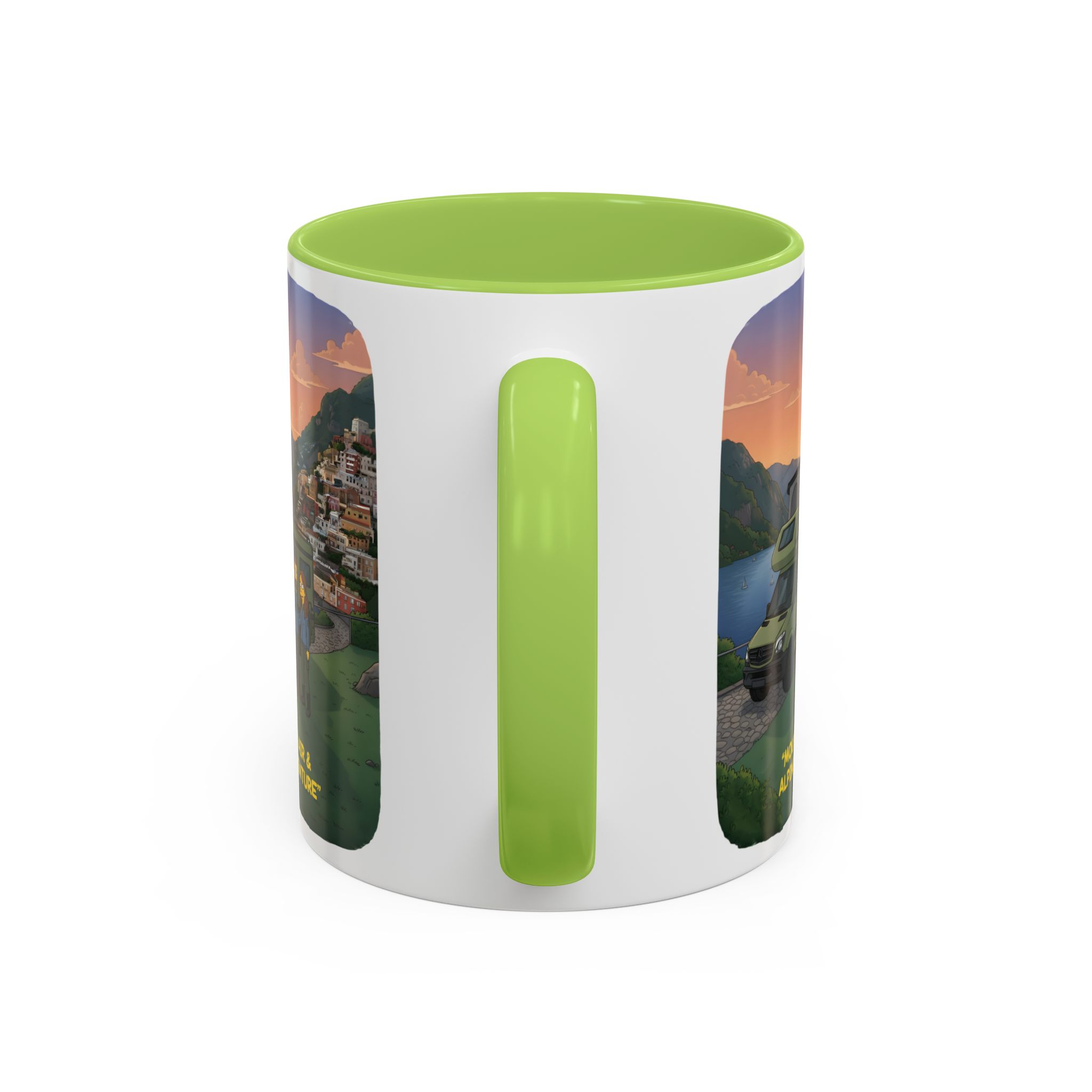 Accent Coffee Mug (11, 15oz) — "Mountain Air And Alpine Adventure"" Design Sitcom-Line