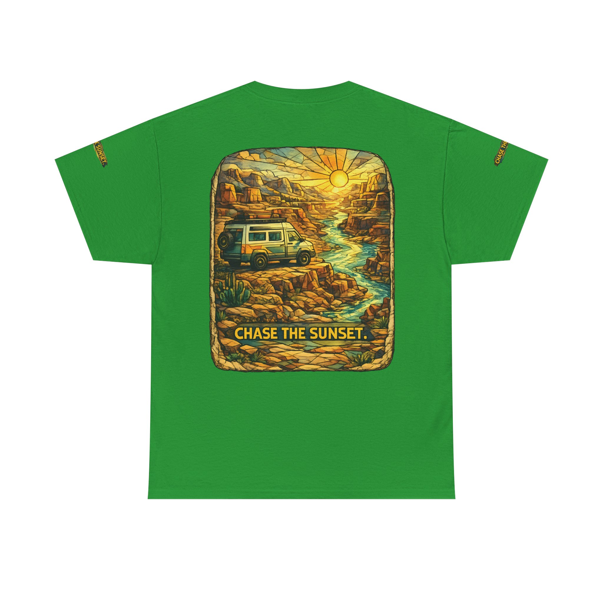 16527893832425735135_2048.jpeg Unisex Heavy Cotton Tee — "Chase The Sunset" Design Cubic-Line