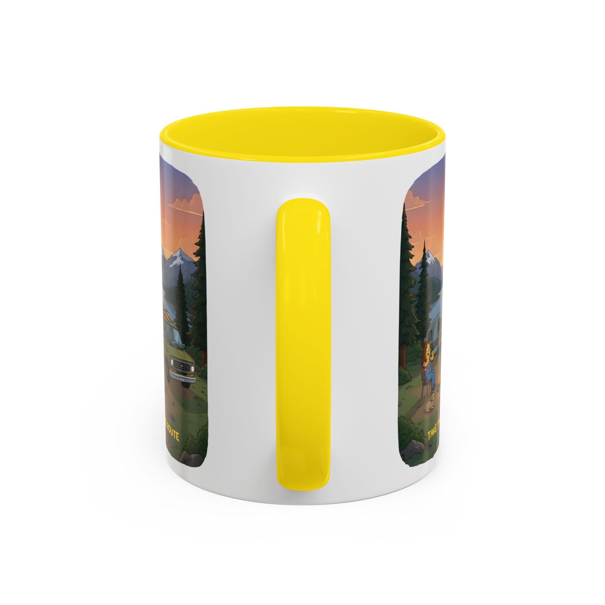 16537494107240166578_2048.jpeg Accent Coffee Mug (11, 15oz) — "Take The Scenic Route" Design Sitcom-Line