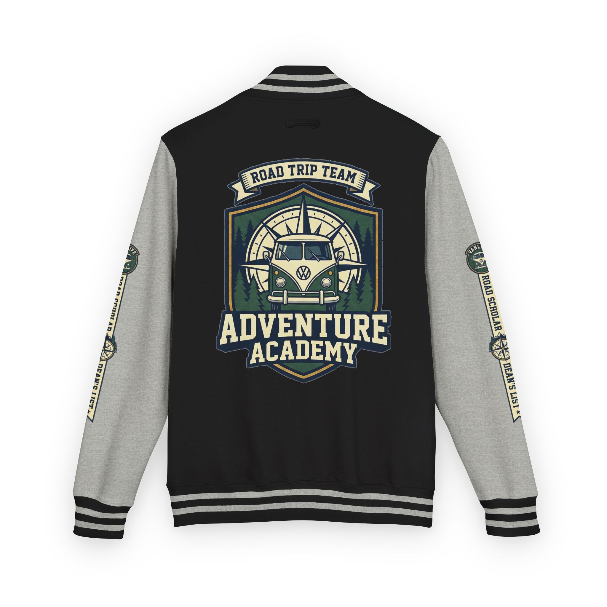 Unisex Heavyweight Letterman Jacket (Awdis) —"Adventure Academy" Road Trip Team Varsity Jacket