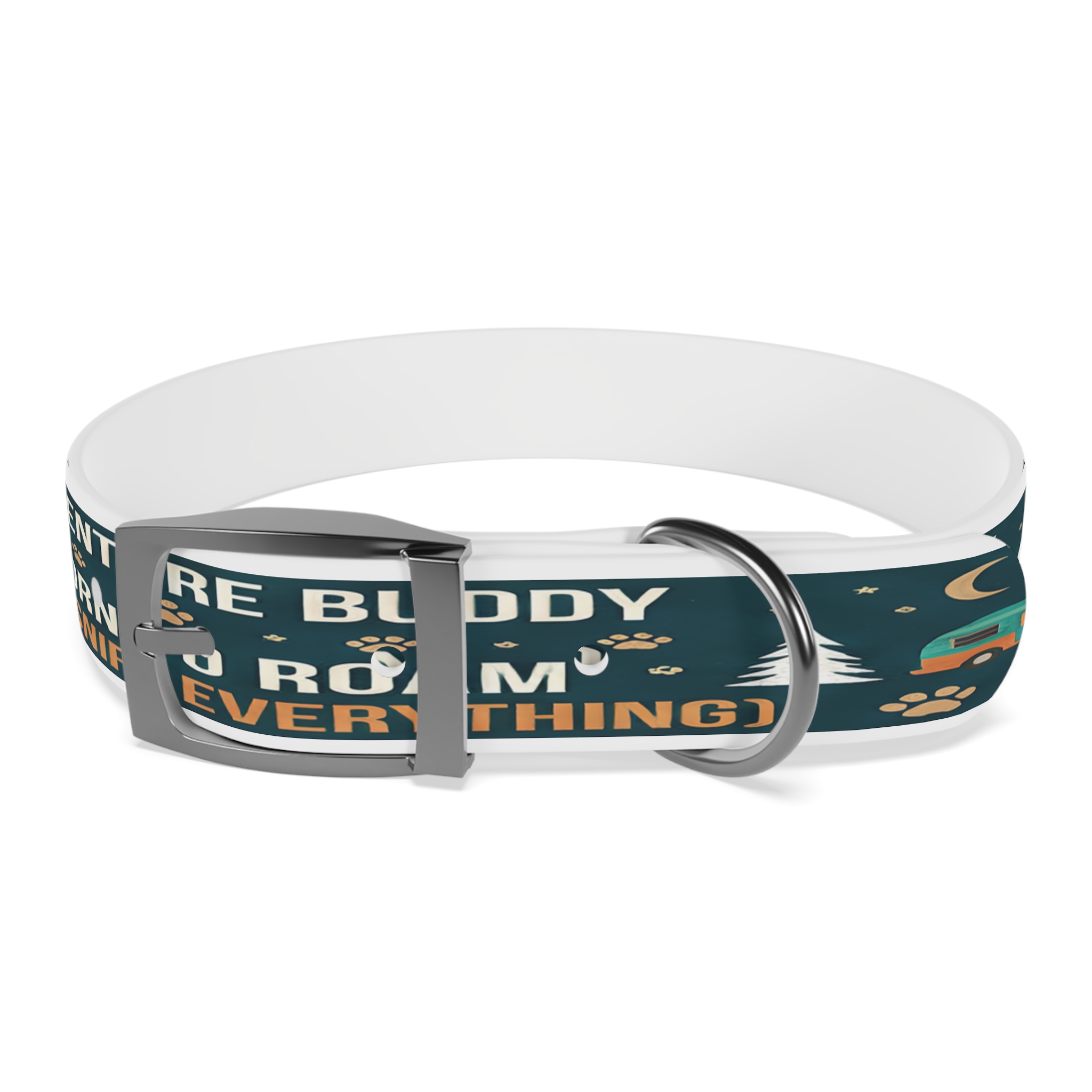 1654788398806326847_4096.jpeg Dog Collar — 'Born to Roam (and Sniff Everything)' Outdoor Pet Collar