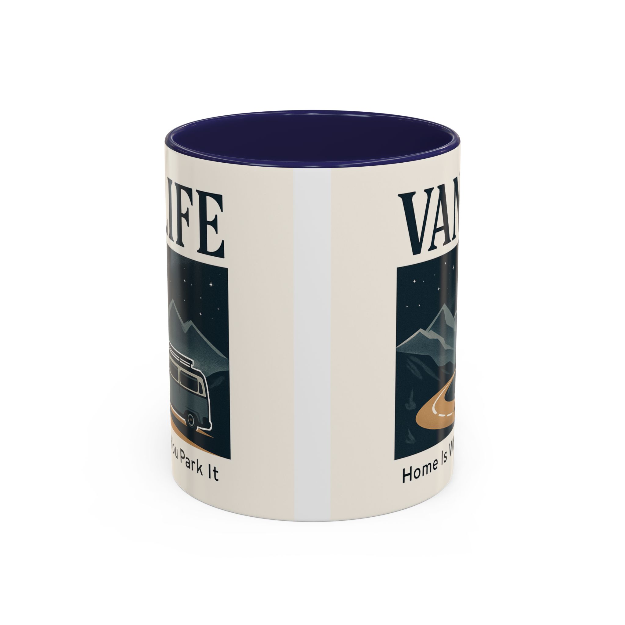 Coffee Mug — "Vanlife - Home Is Where You Park It" Accent Campervan Travel Mug