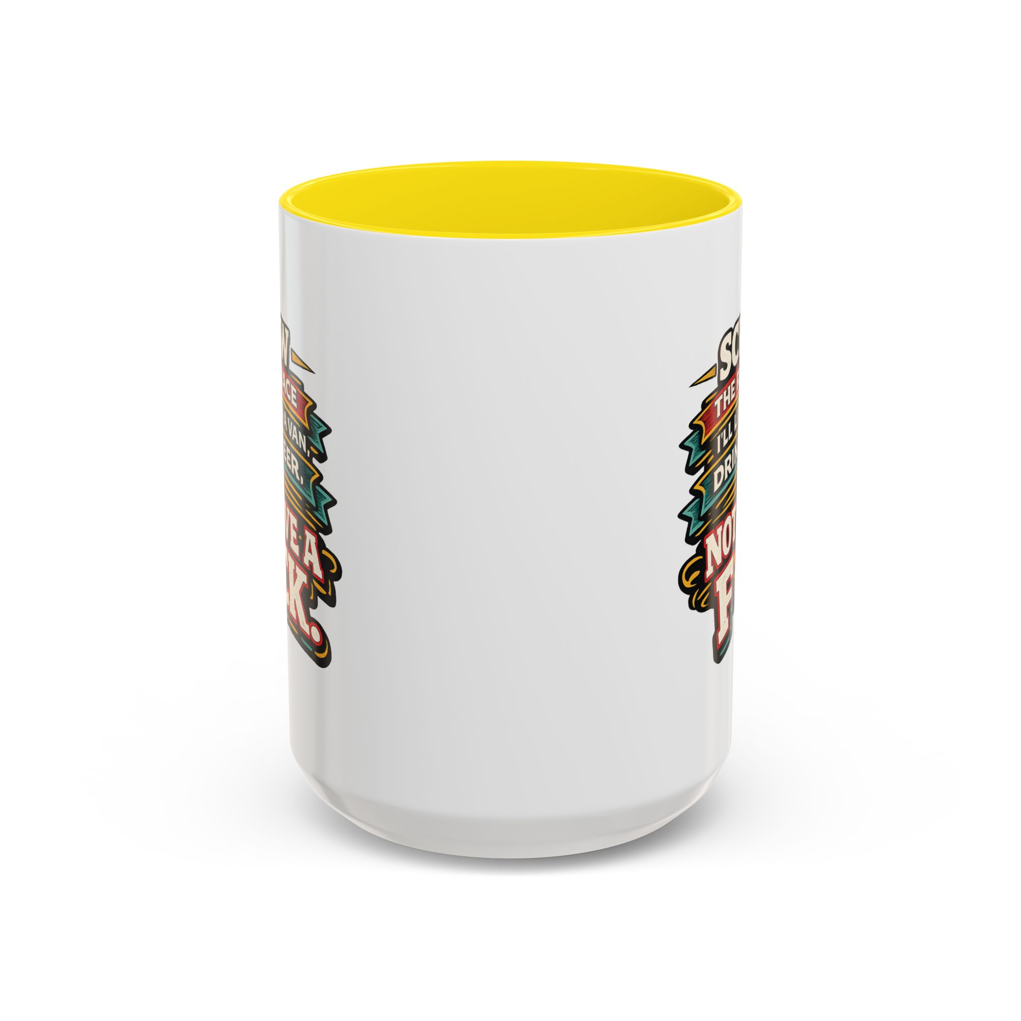 Accent Coffee Mug (11, 15oz) — "Screw The Rat Race" Design F**K-Line