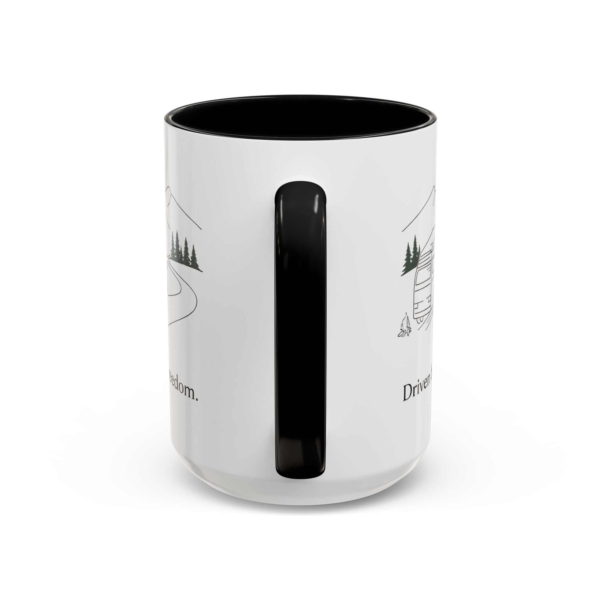 Accent Coffee Mug (11, 15oz) — "Driven By Freedom" Design Minimal-Line