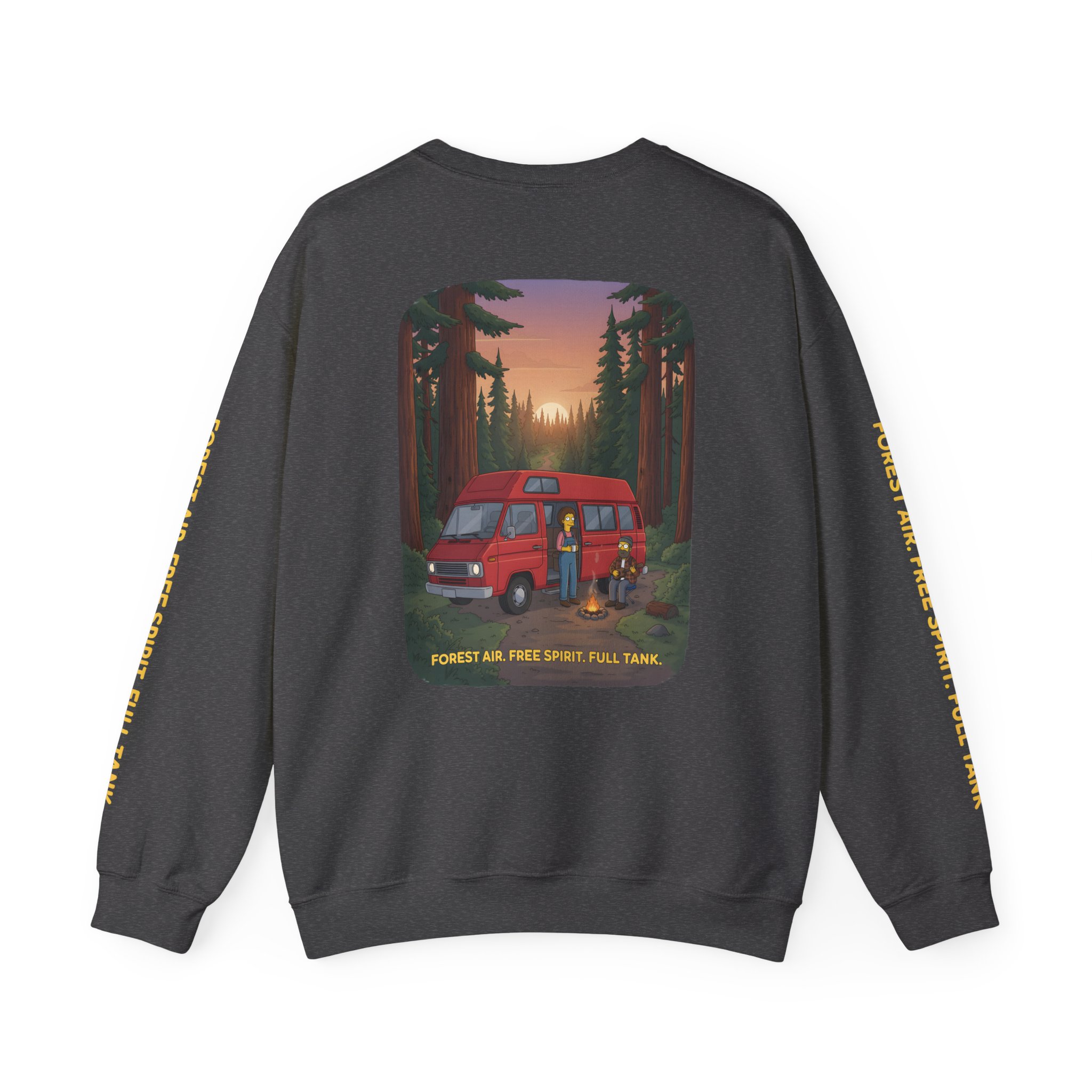 16561996503476335864_2048.jpeg Unisex Heavy Blend™ Crewneck Sweatshirt — "Forest Air Free Spirit Full Tank" Design Sitcom-Line