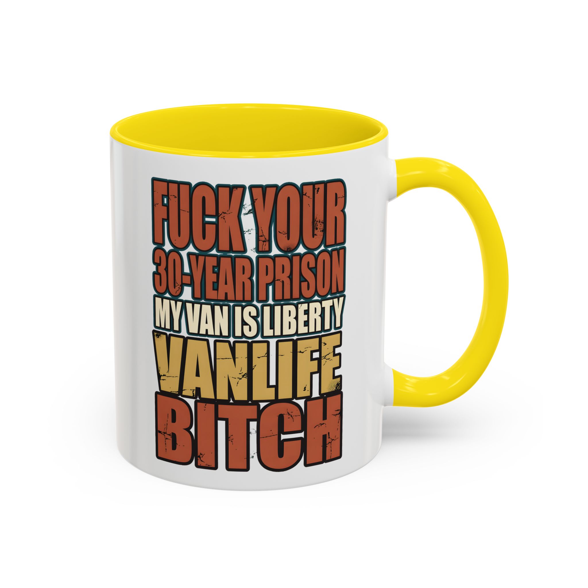 Accent Coffee Mug (11, 15oz) — "Fuck Your 30 Year" Design F**K-Line