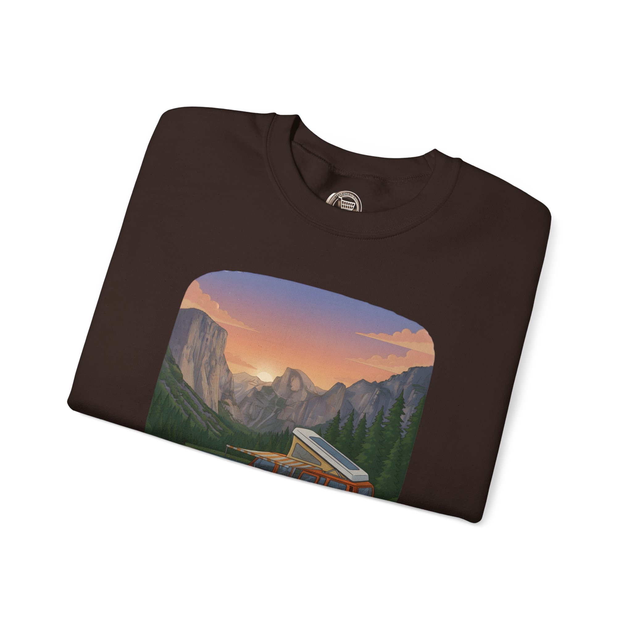 Unisex Heavy Blend™ Crewneck Sweatshirt — "Adventure Awaits-Go Find It"" Design Sitcom-Line