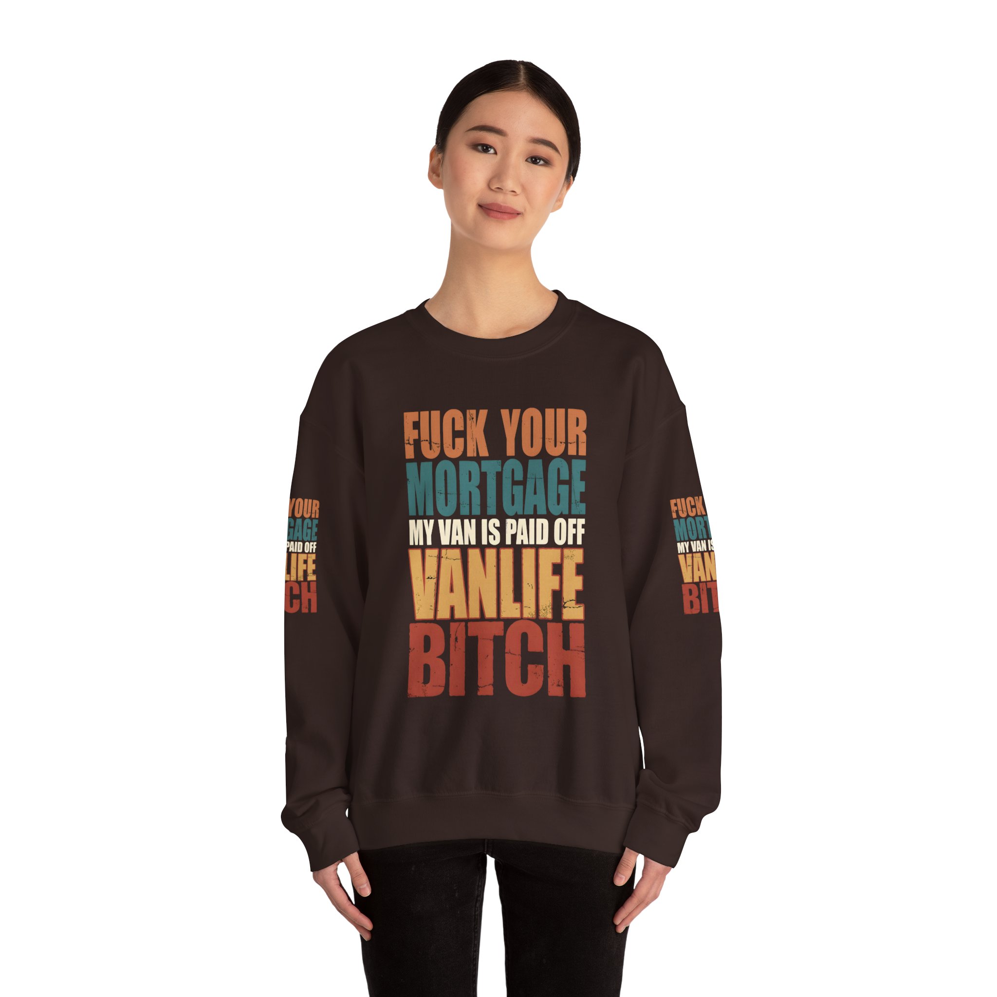 Unisex Heavy Blend™ Crewneck Sweatshirt — "Fuck Your Mortgage" Design F**K-Line